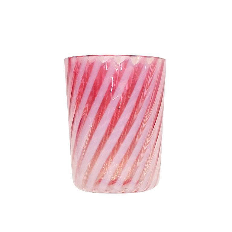 Coloridos vasos antiguos Hobbs para beber en azul y rosa, juego de 3 1800s en Bueno estado para la venta en Oklahoma City, OK