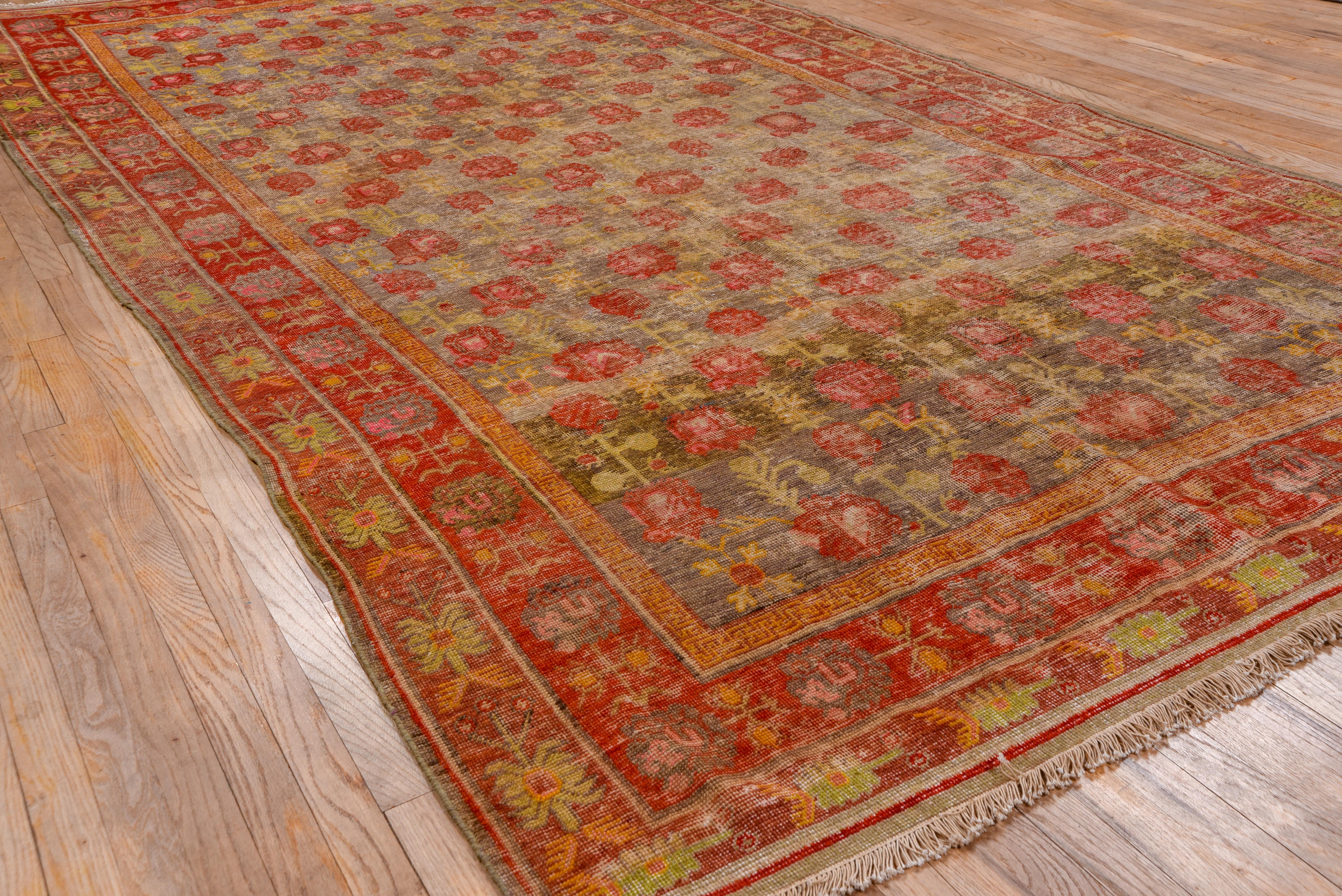 
Antique Khotan rugs are exquisite handwoven textiles originating from the ancient city of Khotan, located along the famous Silk Road in what is now the Xinjiang region of western China. These rugs have a rich history dating back centuries and are
