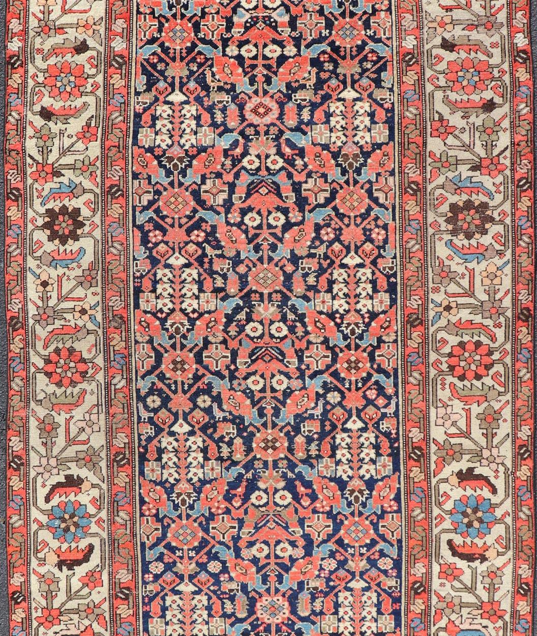 Lana Tappeto antico Malayer Gallery colorato con Design/One Tribale 5' x 11'4 in vendita