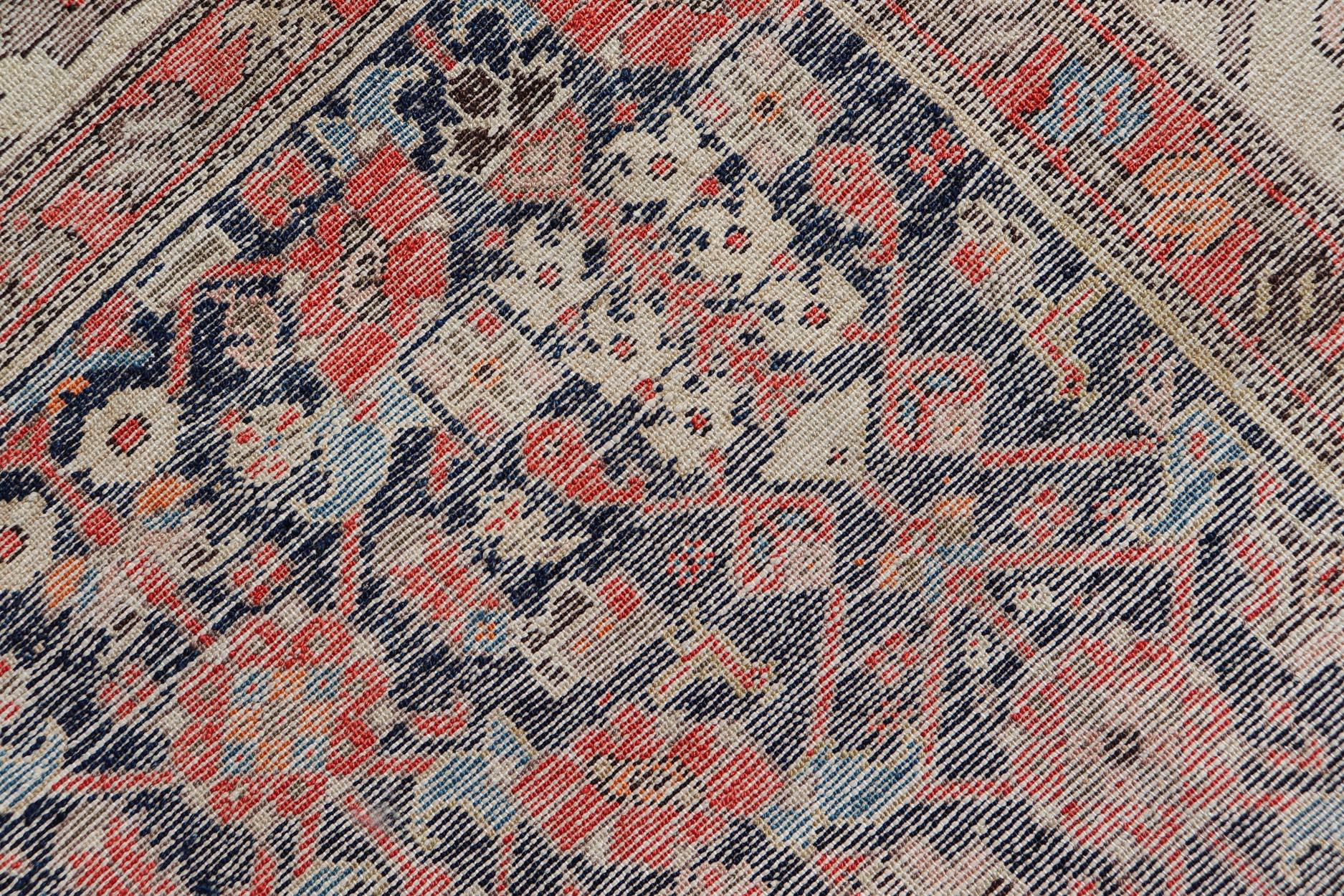 Tappeto antico Malayer Gallery colorato con Design/One Tribale 5' x 11'4 in vendita 2