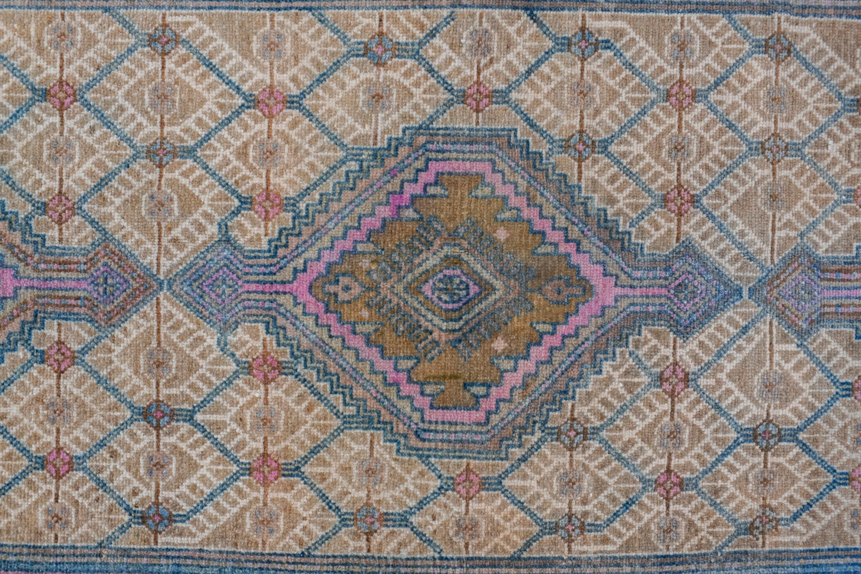 Hand-Knotted Colorful Antique Malayer with a Sky Blue Field  For Sale