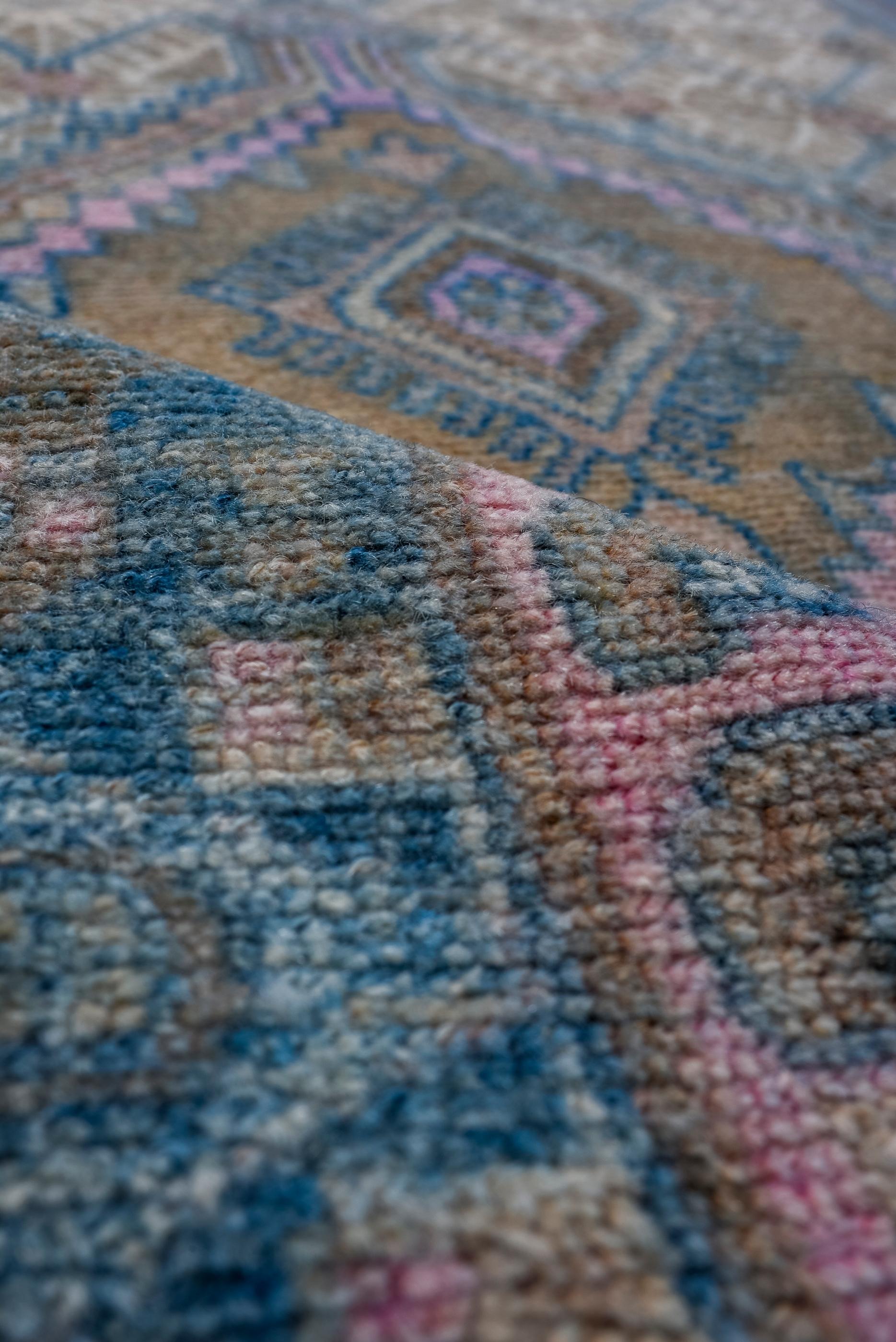 Wool Colorful Antique Malayer with a Sky Blue Field  For Sale