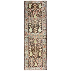 Colorful Antique Persian Bakhtiari Runner with Unique Tribal Design