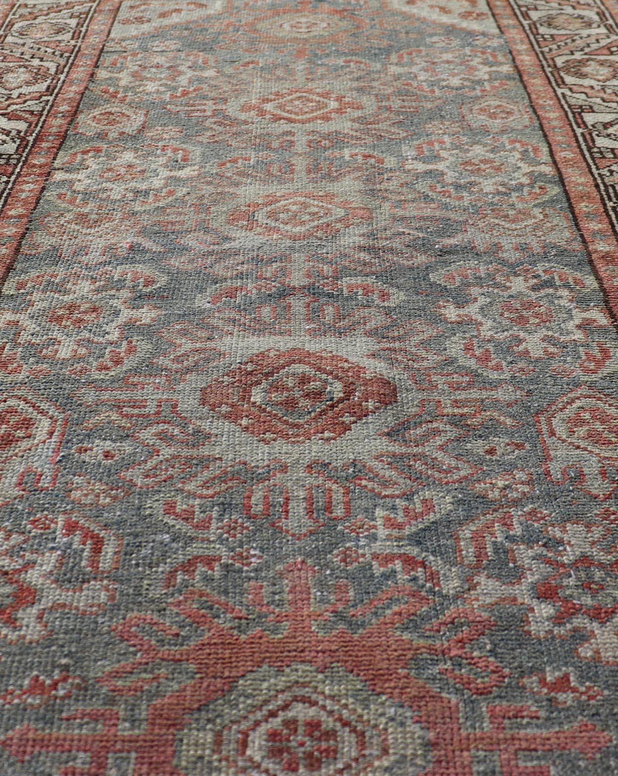 Hand-Knotted Colorful Antique Persian Hamadan Rug With Tribal Design by Keivan Woven Arts For Sale