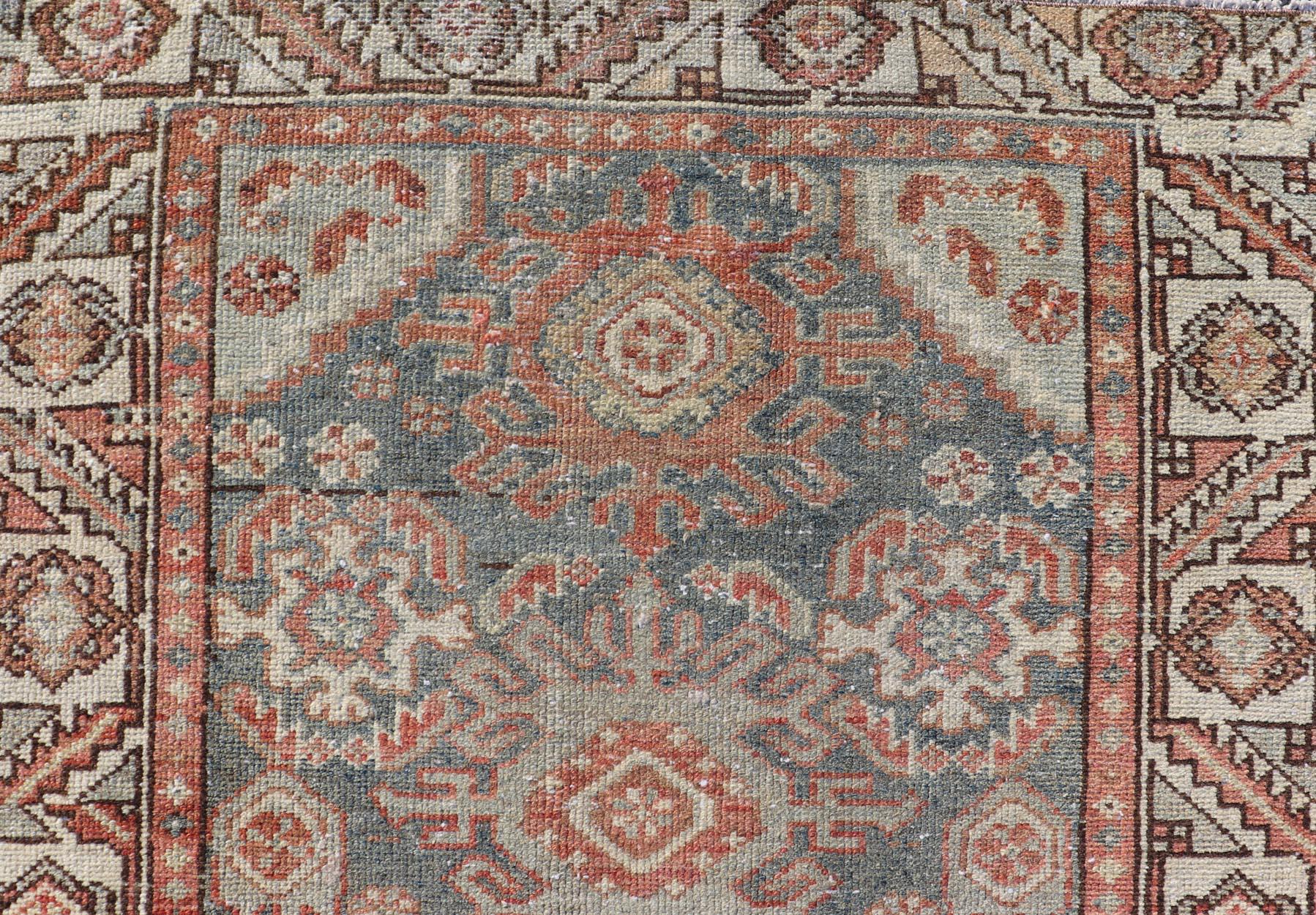 20th Century Colorful Antique Persian Hamadan Rug With Tribal Design by Keivan Woven Arts