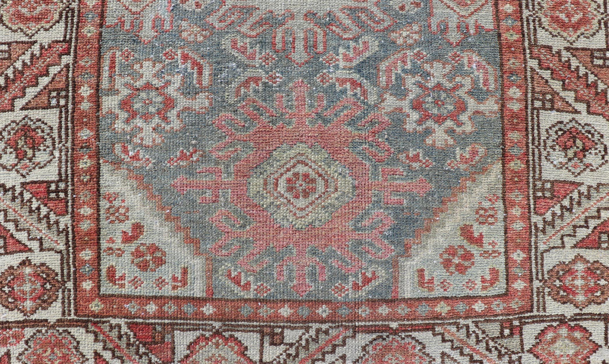 Wool Colorful Antique Persian Hamadan Rug With Tribal Design by Keivan Woven Arts