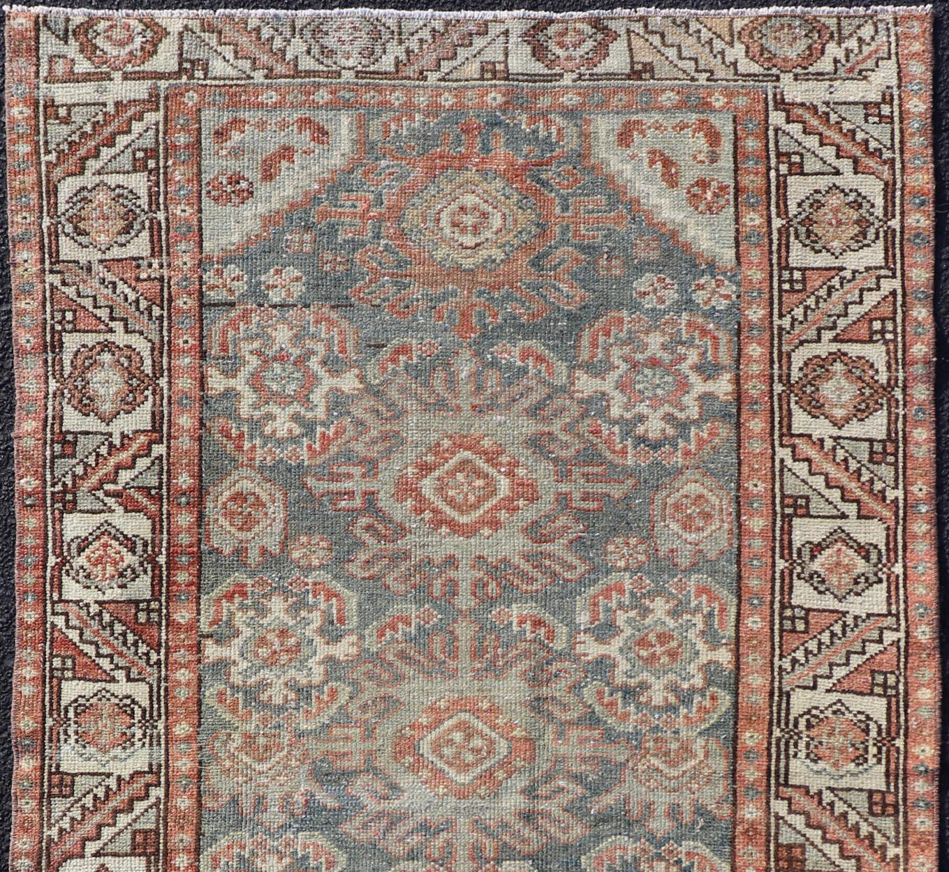 Colorful Antique Persian Hamadan Rug With Tribal Design by Keivan Woven Arts For Sale 1