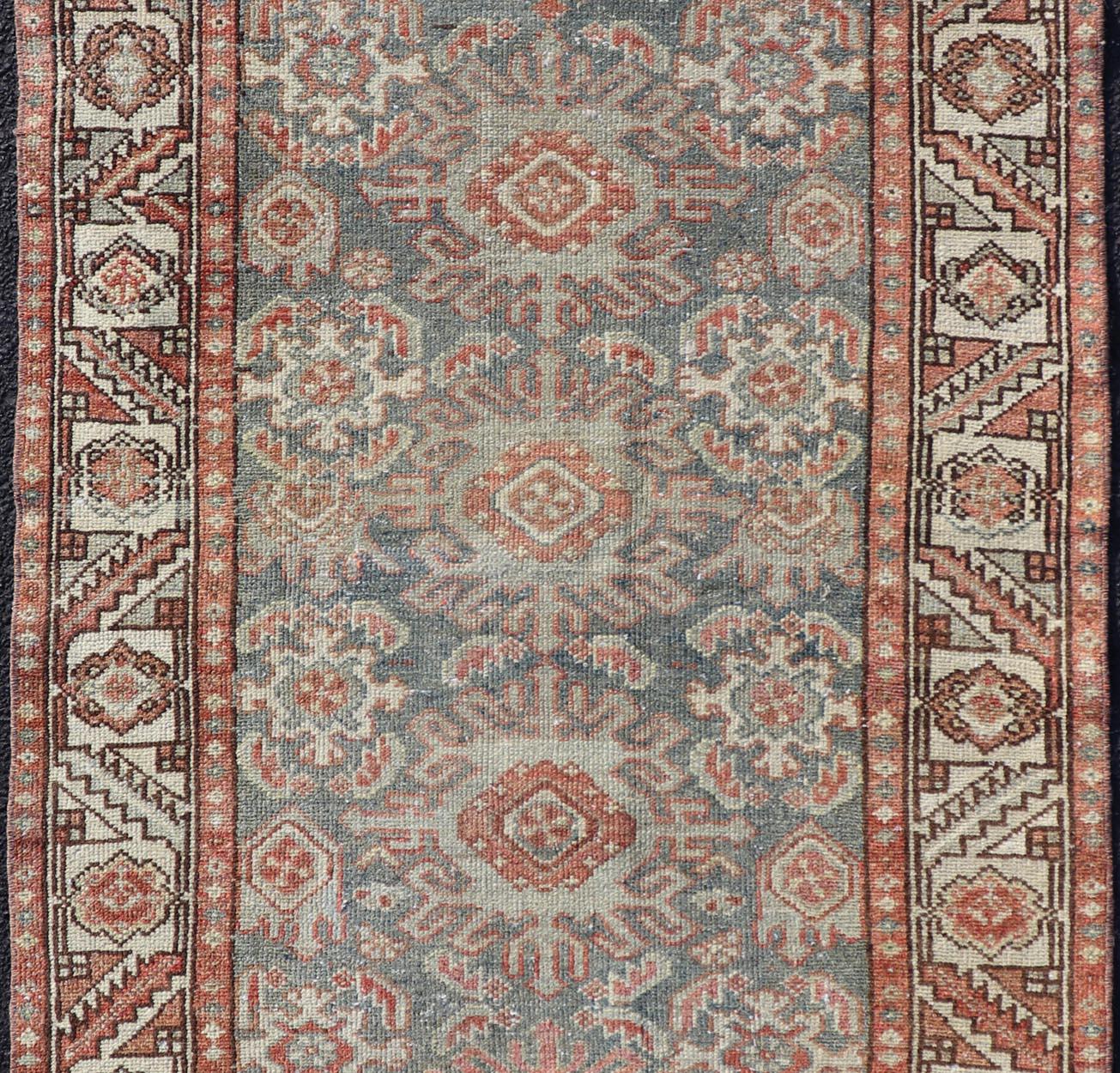 Colorful Antique Persian Hamadan Rug With Tribal Design by Keivan Woven Arts For Sale 2