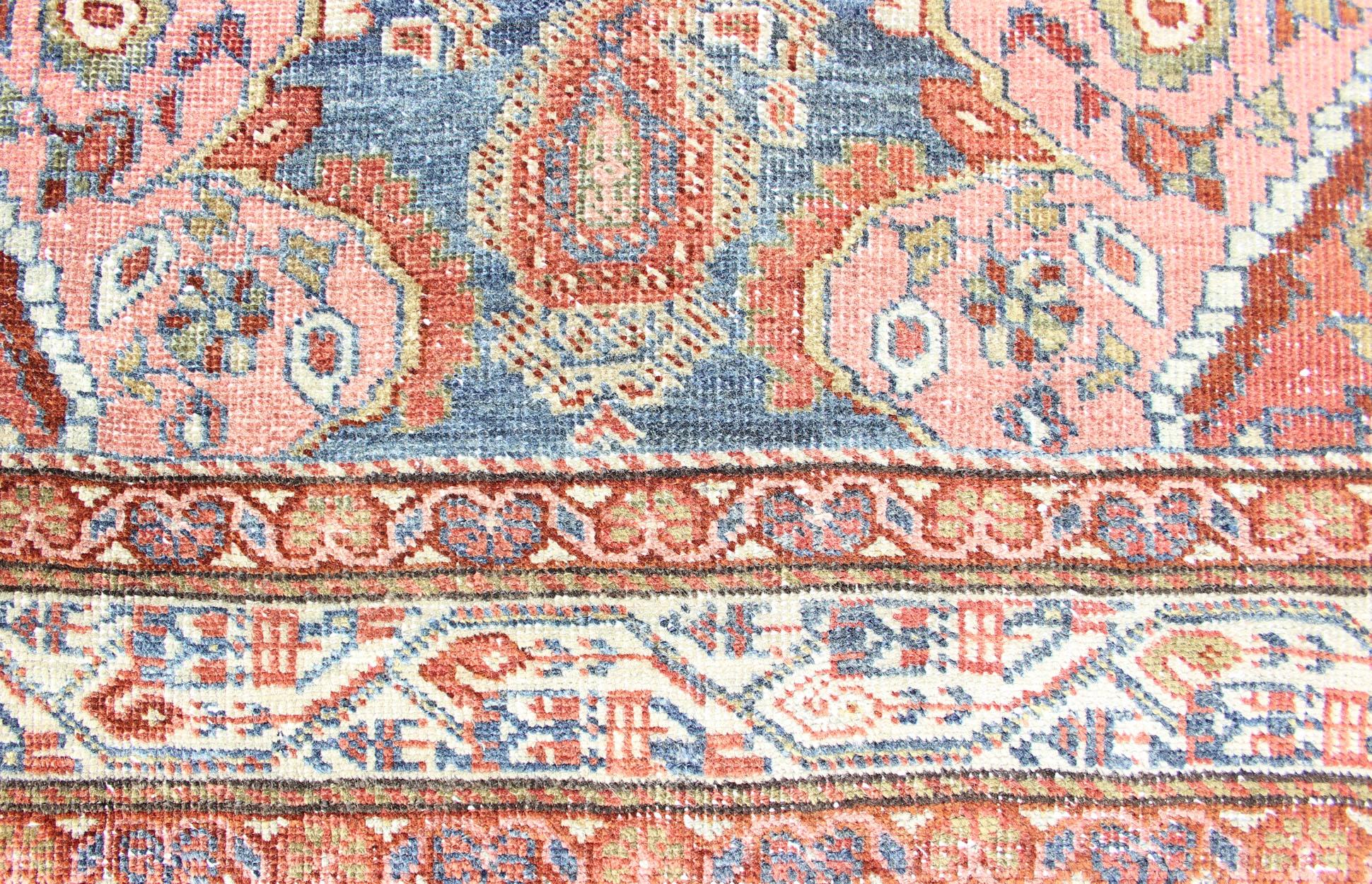 Colorful Antique Persian Hamadan Rug with Large Scale Paisley & Intricate Design For Sale 1