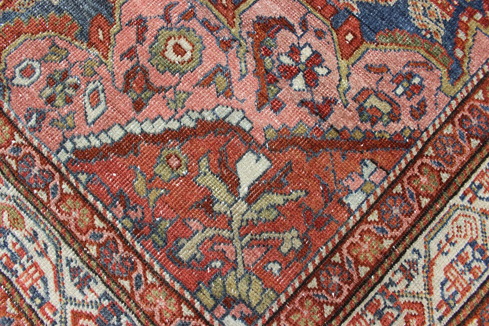 Colorful Antique Persian Hamadan Rug with Large Scale Paisley & Intricate Design For Sale 2