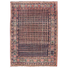 Coloratissimo tappeto antico persiano annodato a mano di Hamadan con motivi tribali all-over