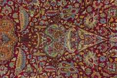 Colorful Antique Persian Kerman Rug, Center Medallion, Rich Colors