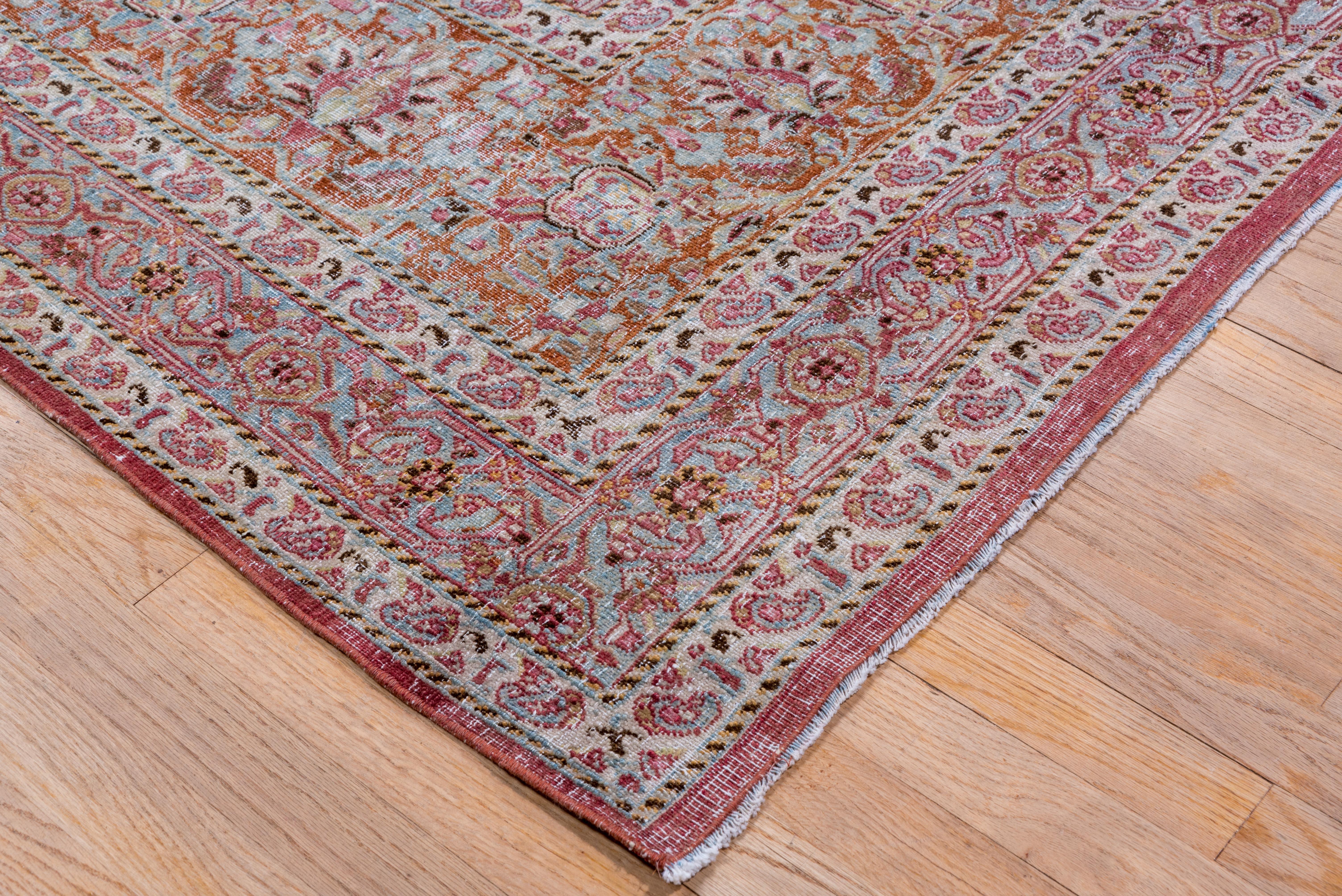 Hand-Knotted Colorful Antique Persian Khorassan Rug, Purple, Blue & Rust Accents, circa 1930s For Sale