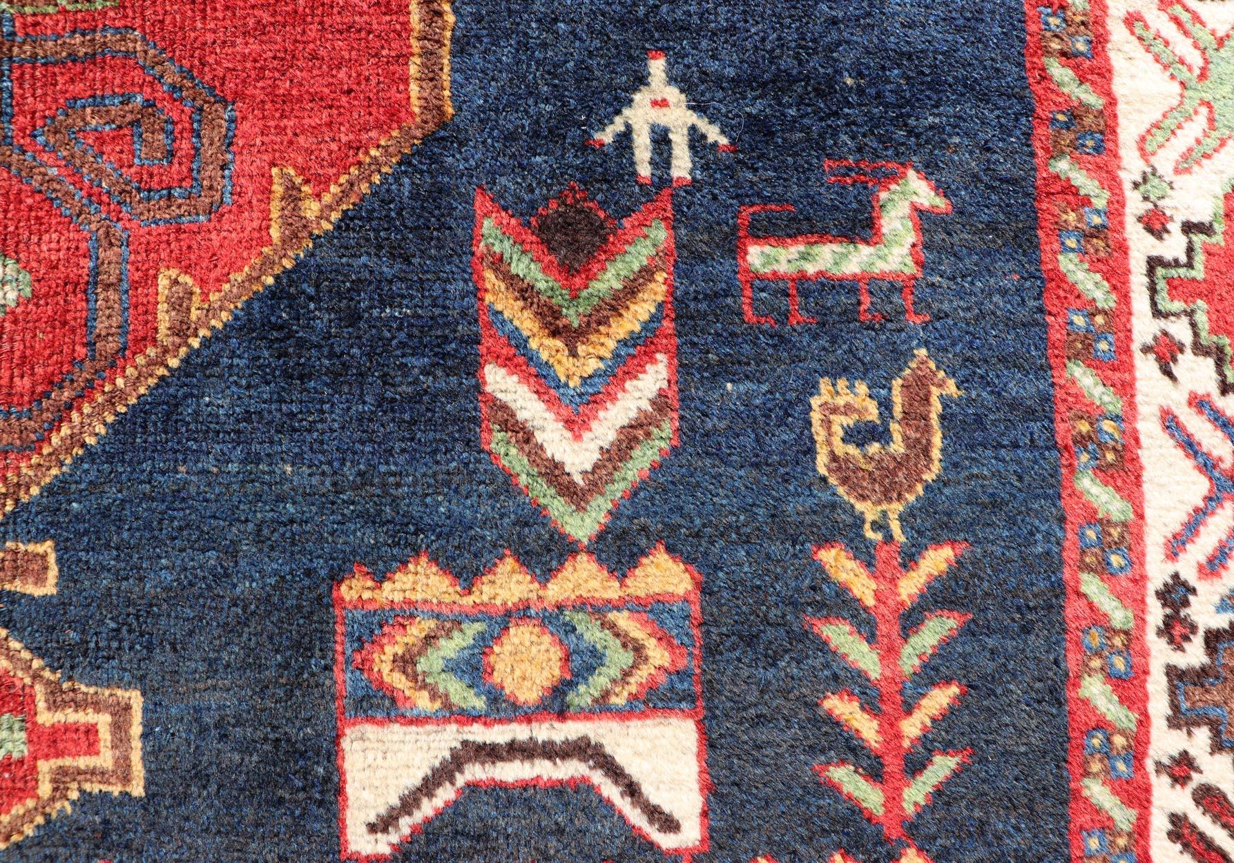 Bunter antiker persischer Lori-Teppich mit geometrischem Stammesmuster im Angebot 3