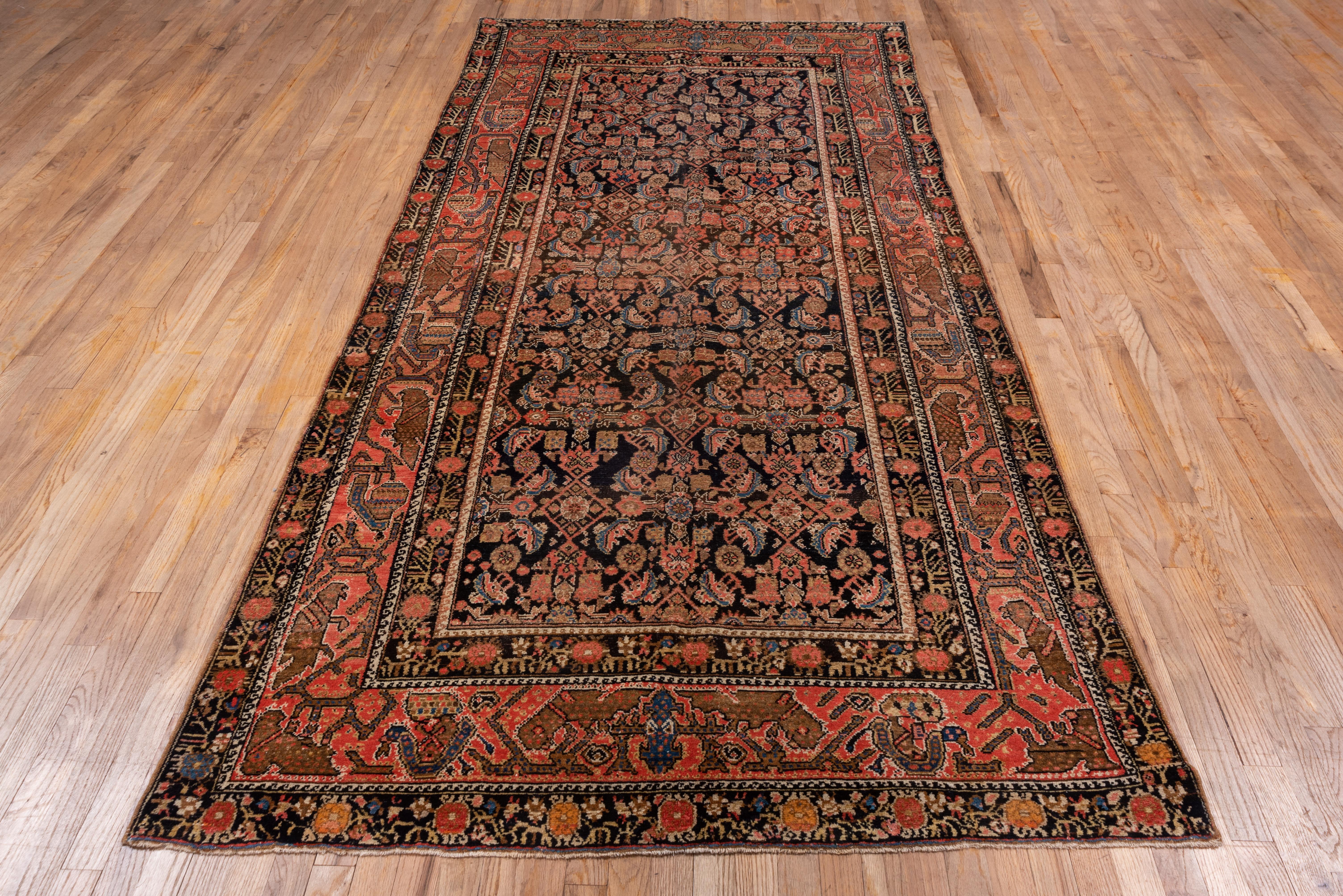 Persiano Tappeto antico persiano Malayer Gallery, Herati All-Over Field, 1920 ca. in vendita
