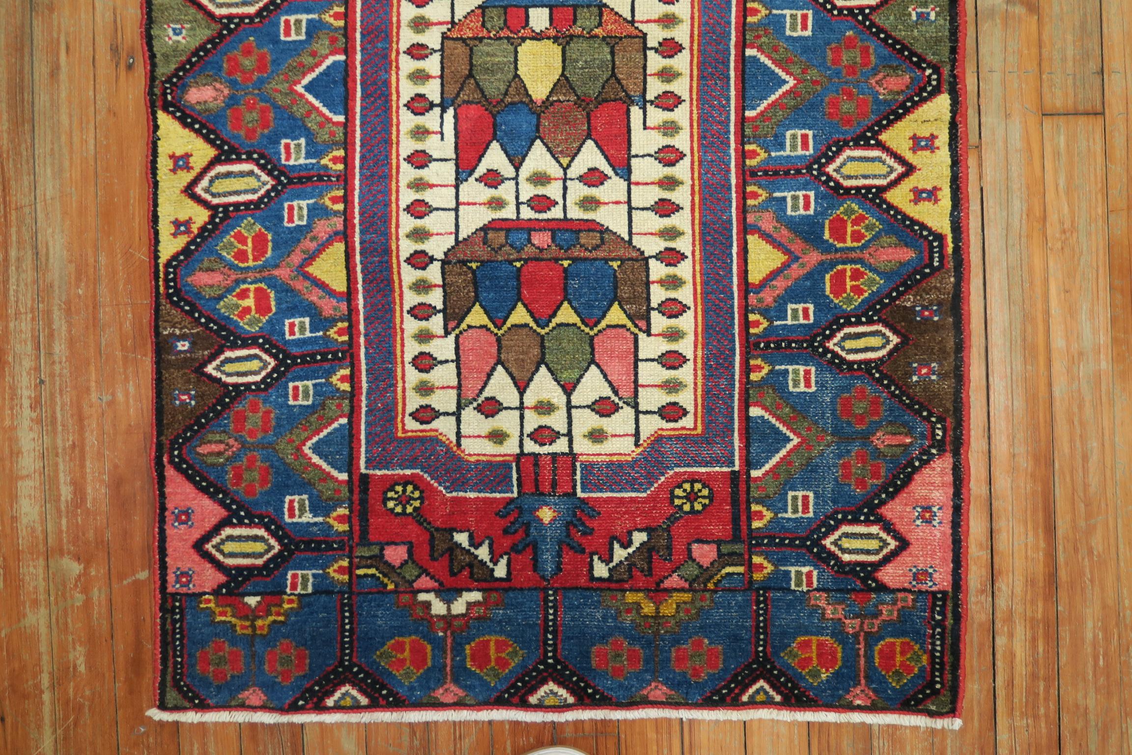 Tabriz Colorful Antique Persian Malayer Mat Rug For Sale