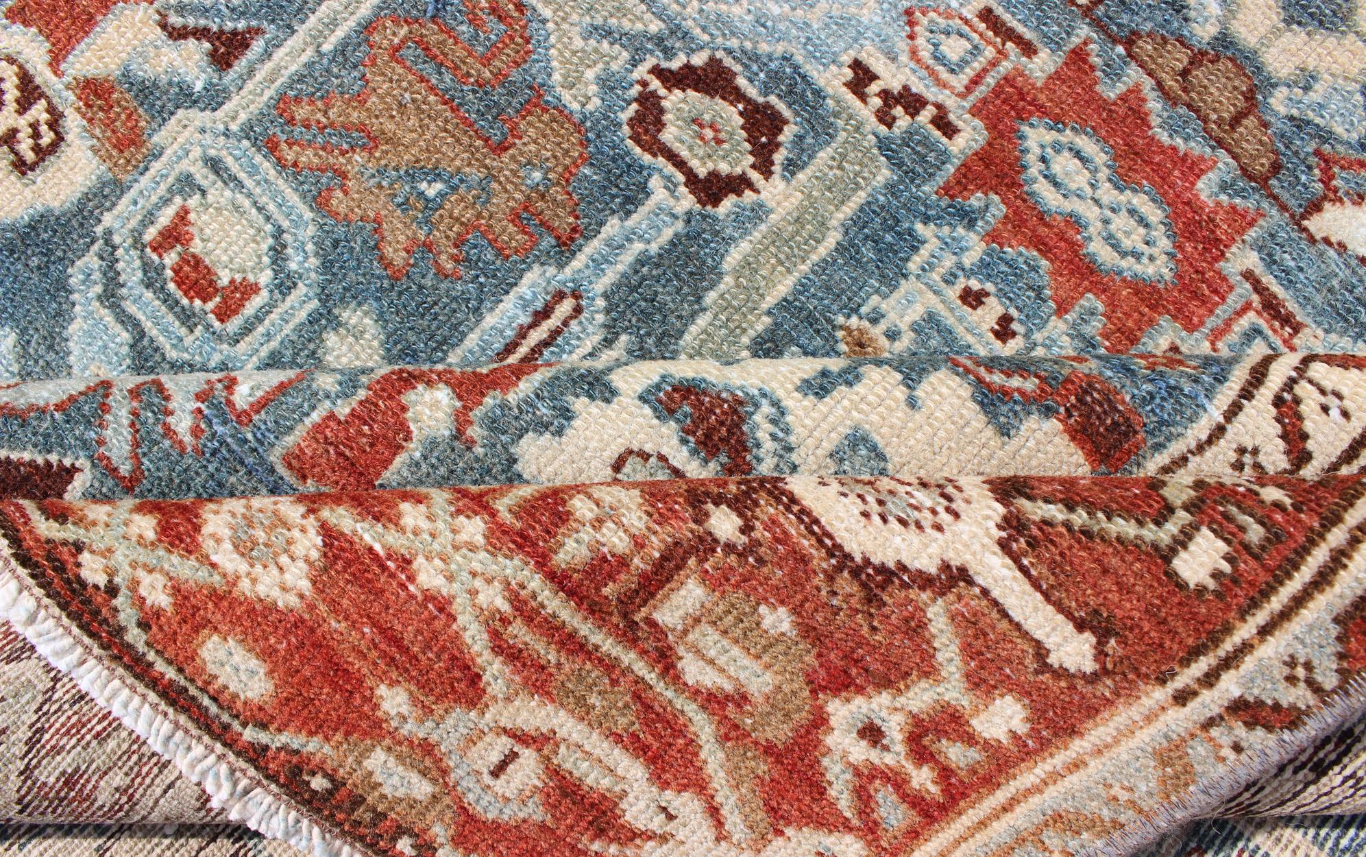 Early 20th Century Colorful Antique Persian Malayer Rug with Expansive Blossom Design For Sale
