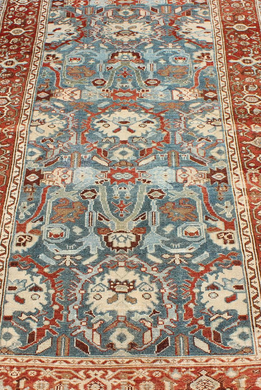 Wool Colorful Antique Persian Malayer Rug with Expansive Blossom Design For Sale