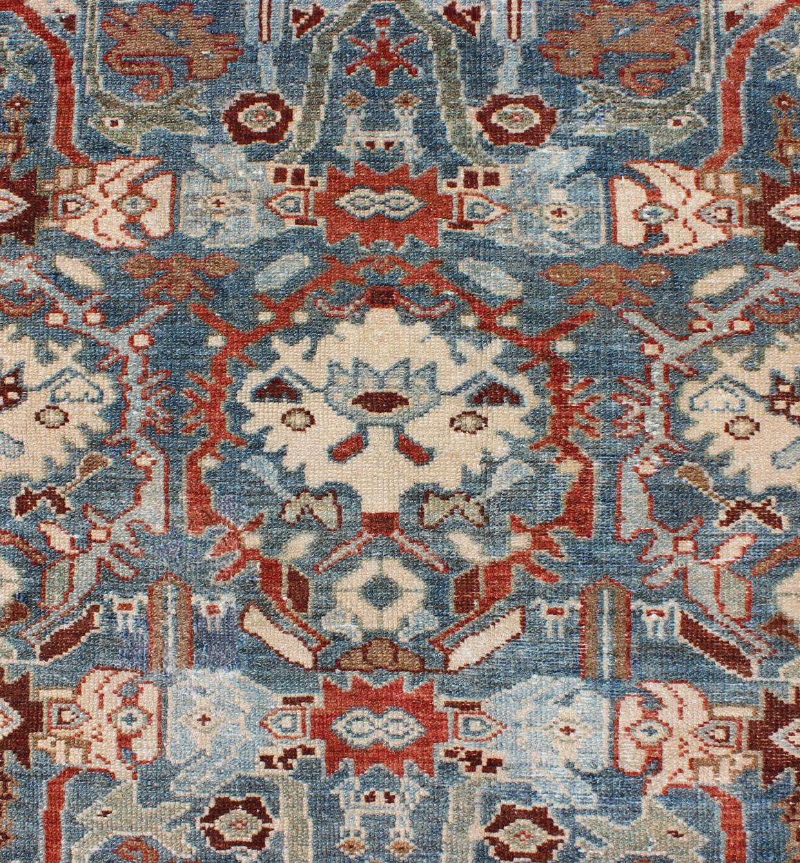 Colorful Antique Persian Malayer Rug with Expansive Blossom Design For Sale 2