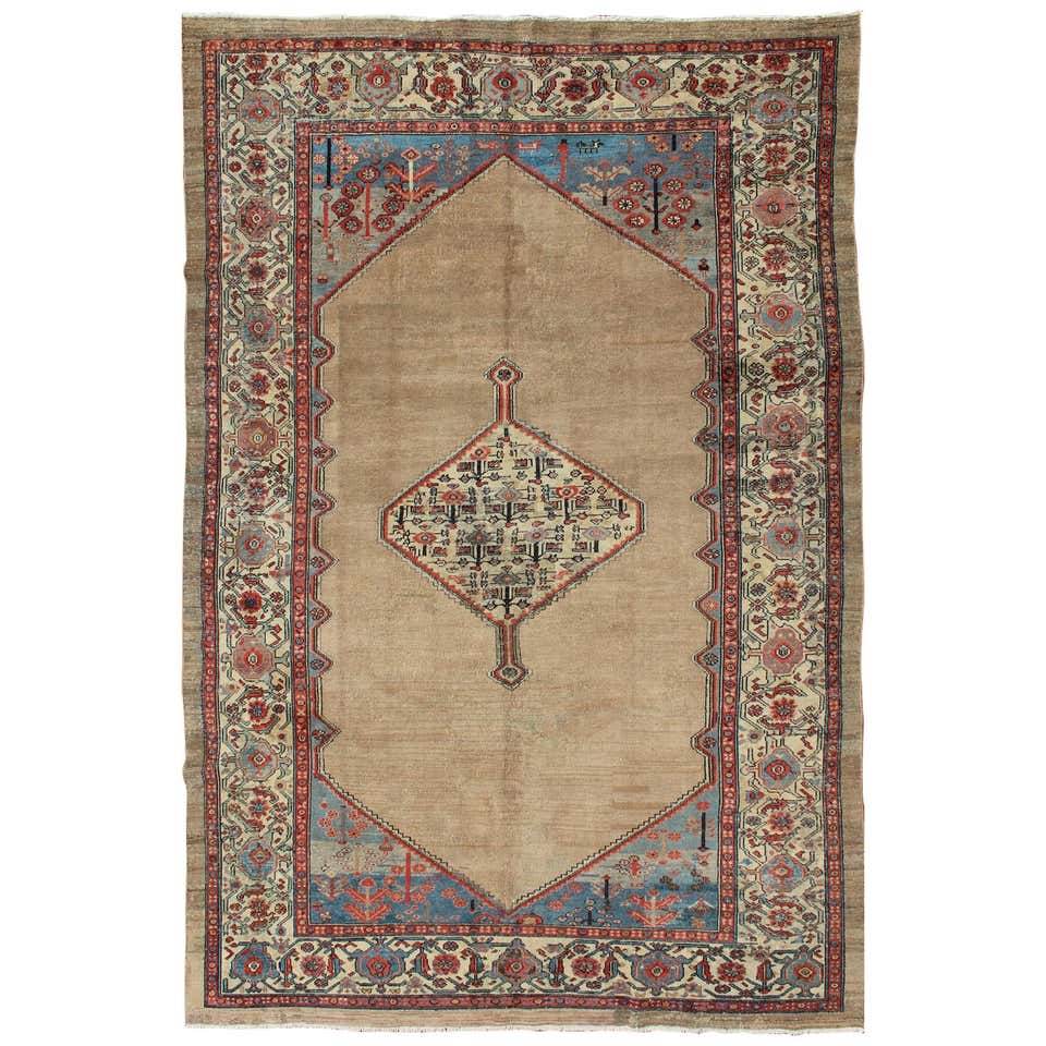 Antique Persian Rug in Azerbaijan Design with Fine Camel Hair Backing ...