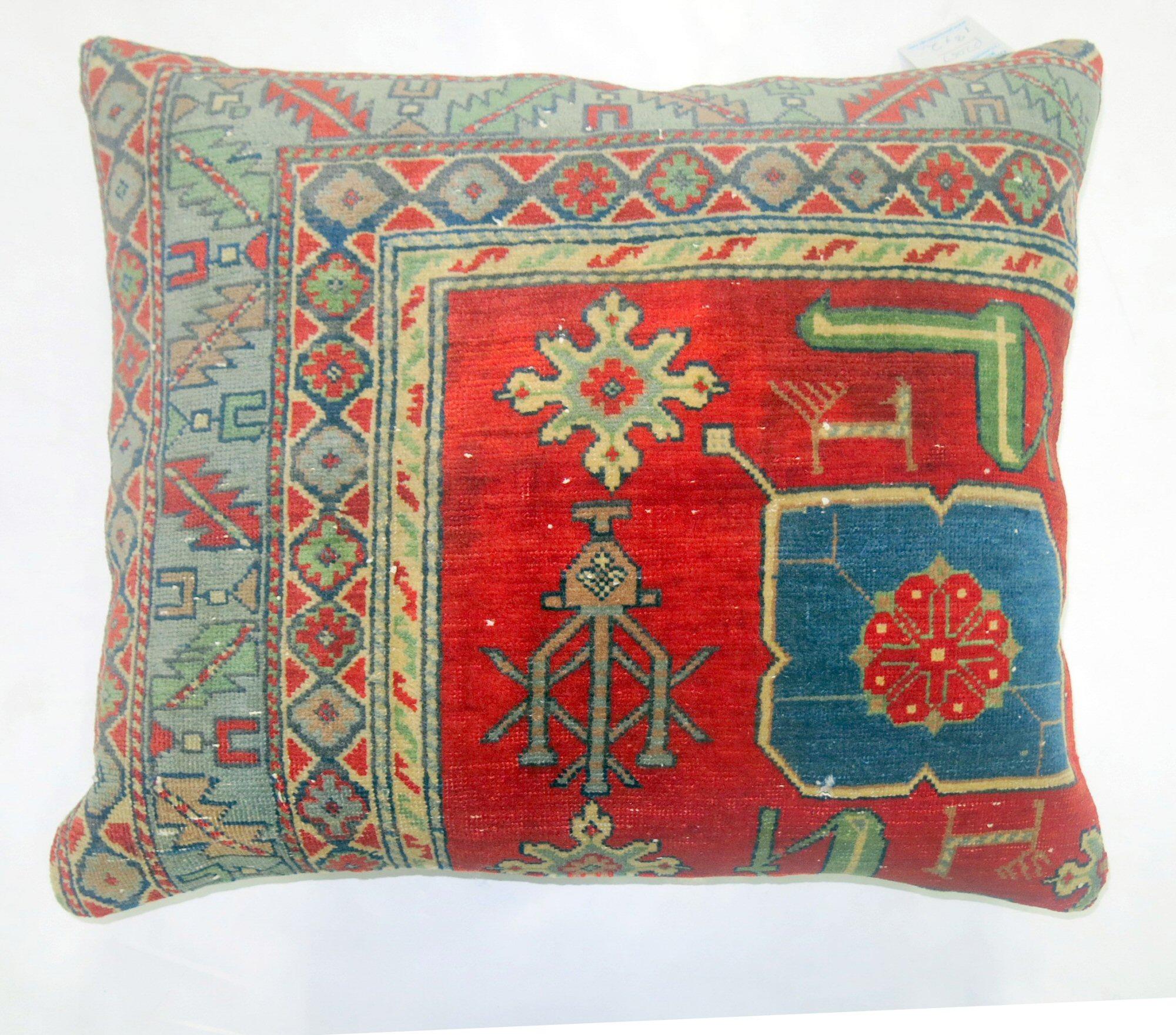 Bohemian Colorful Antique Rug Pillow