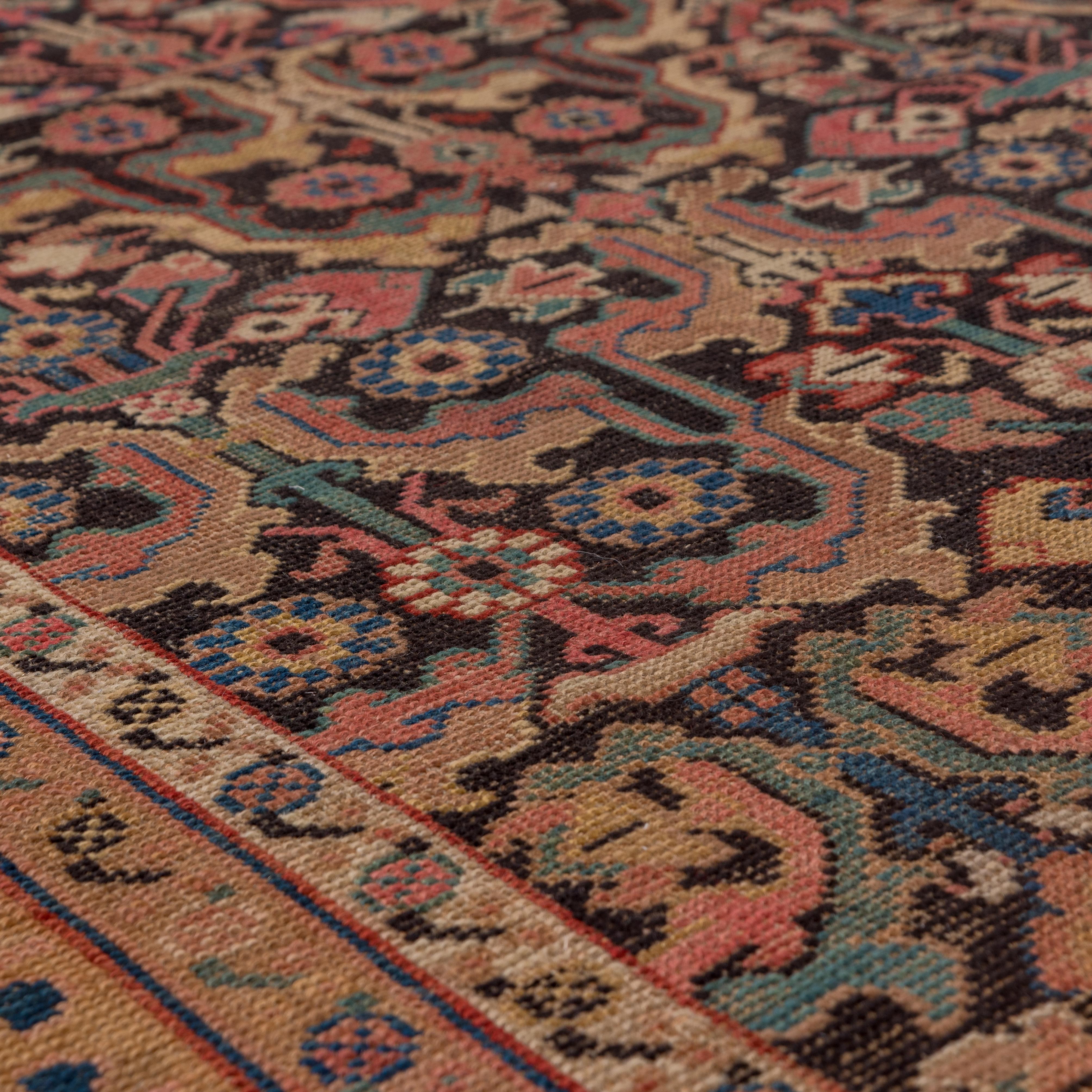Colorful Antique Tribal Caucasian Karabagh Rug, circa 1900s In Good Condition For Sale In New York, NY