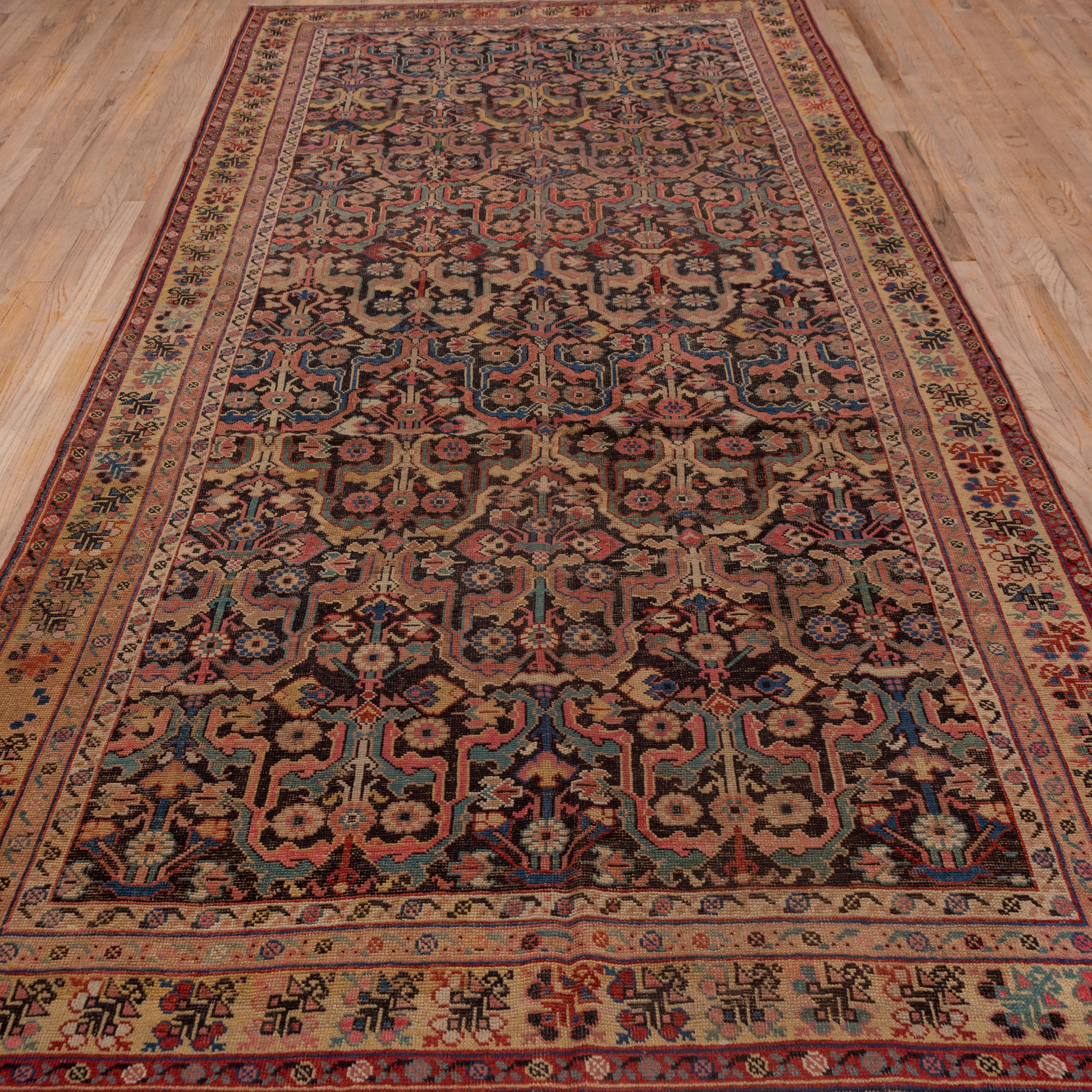 Wool Colorful Antique Tribal Caucasian Karabagh Rug, circa 1900s For Sale