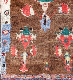 Colorful Antique Tulu Rug with Angora Wool Blend and Modern Tribal Design