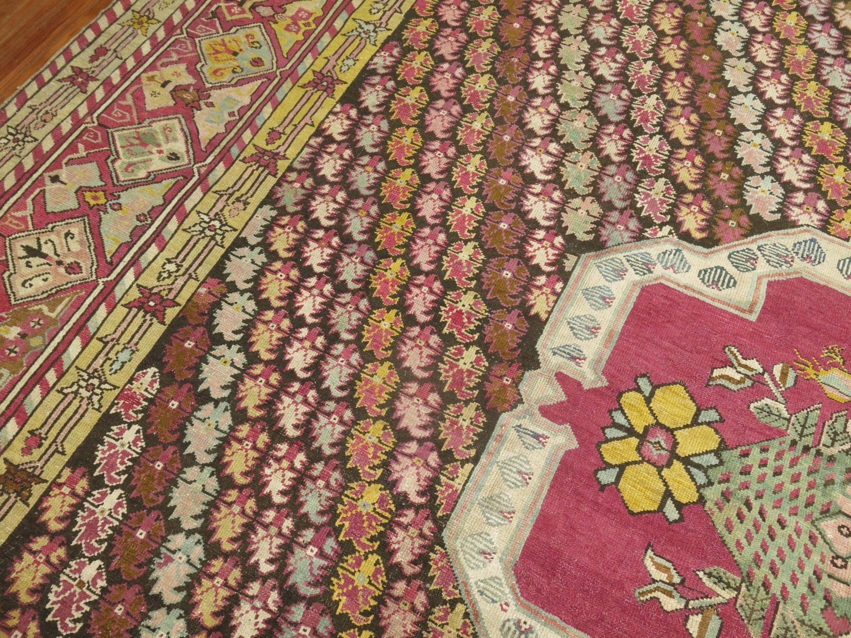 Tappeto Zabihi Collection'S colorato e antico turco Ghiordes in vendita 8