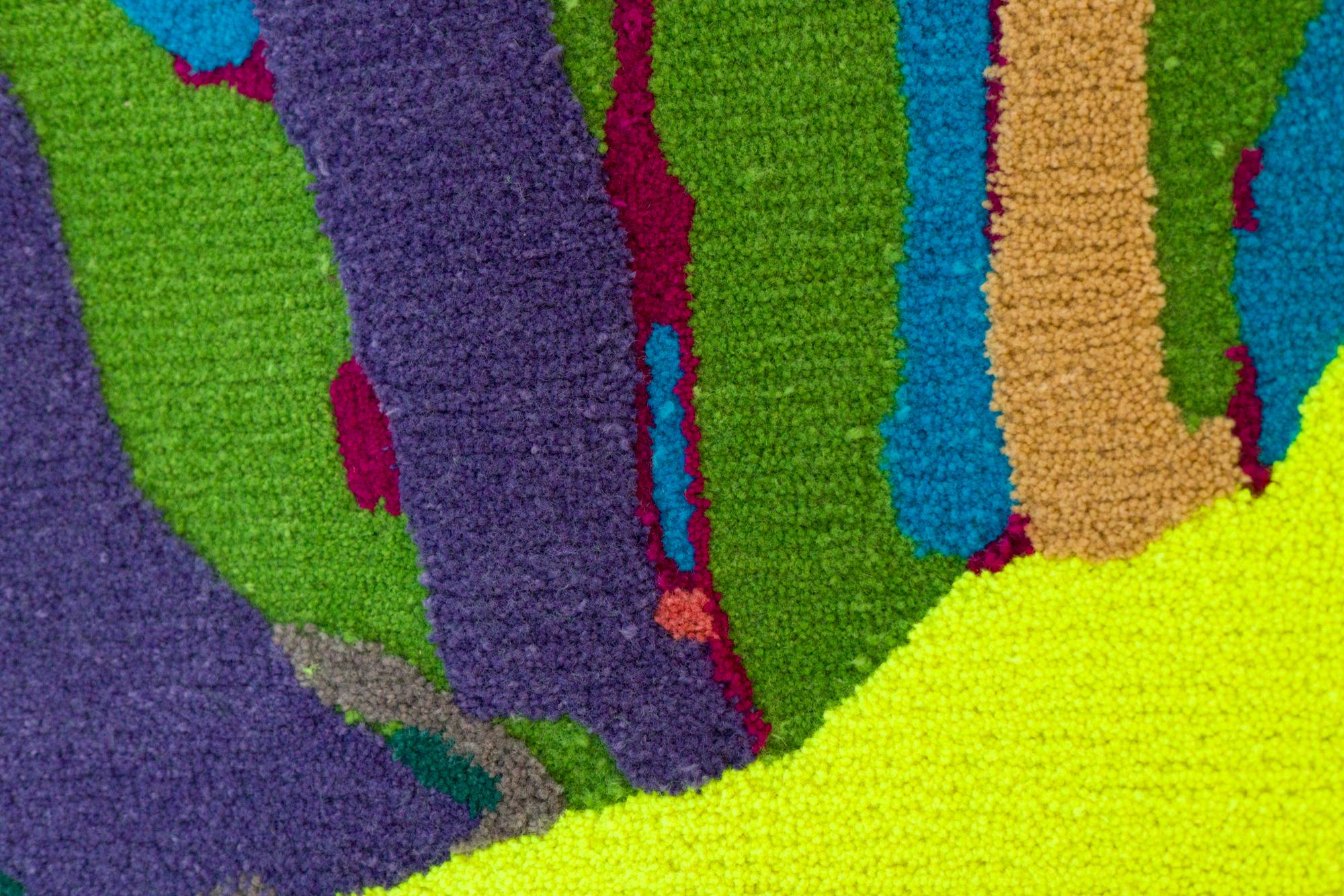 XXIe siècle et contemporain Tapis coloré en laine de Nouvelle-Zélande touffeté en vente