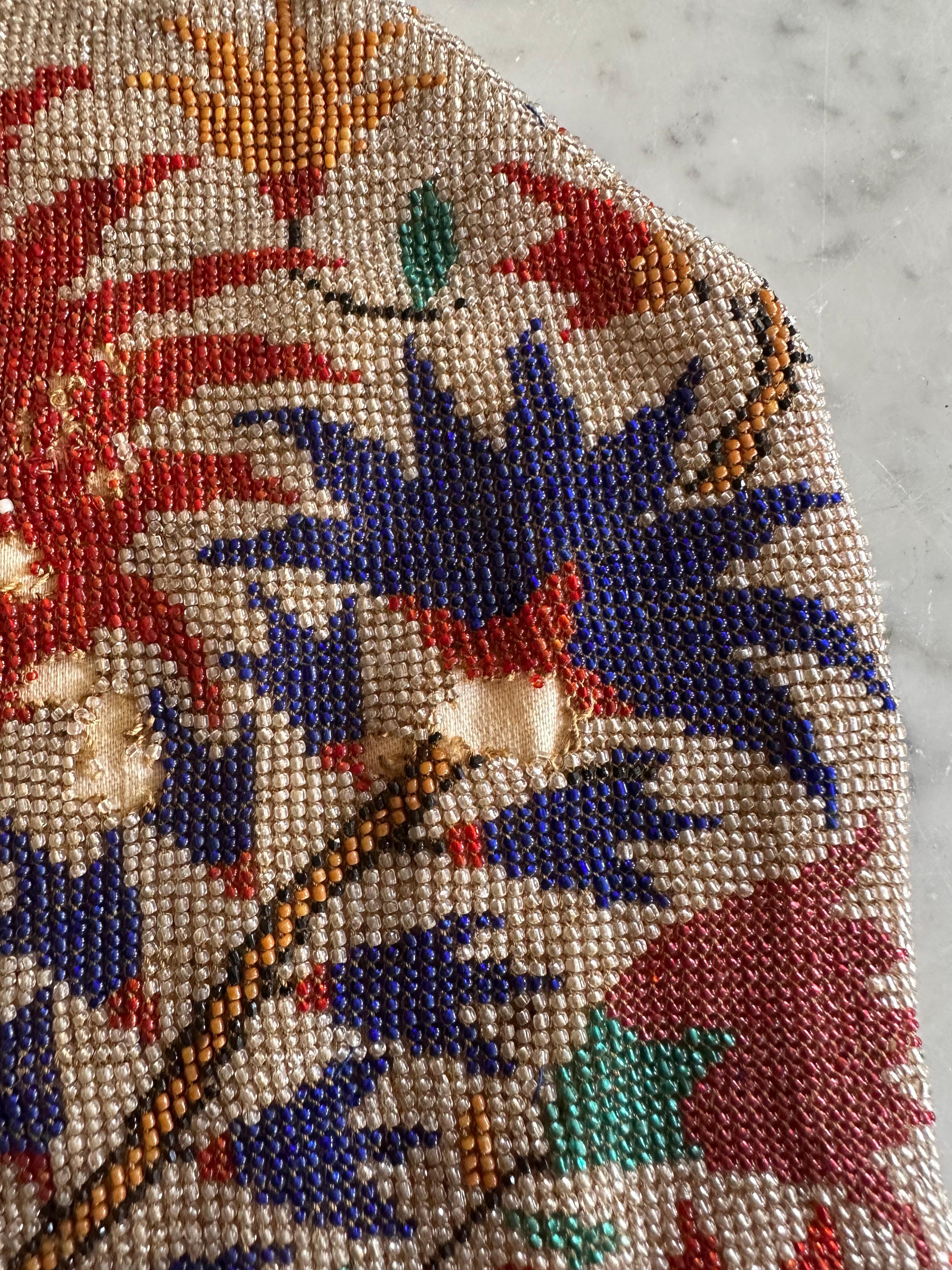 Art Déco Borsetta di perline Art Deco colorata, circa anni '20 in vendita