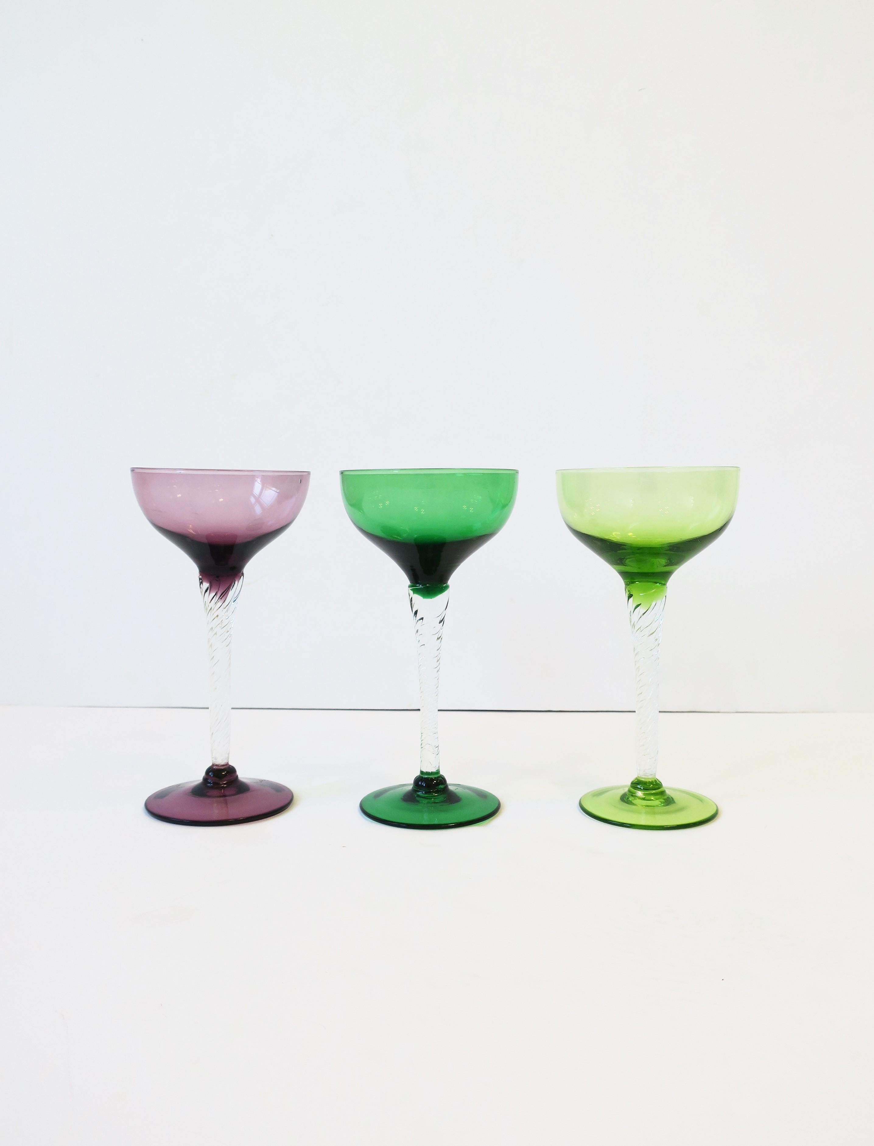 Moderne Verres à cocktail ou à champagne, lot de 3 en vente