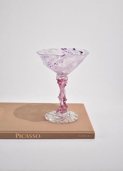 Colorful Art Glass Goblet Set