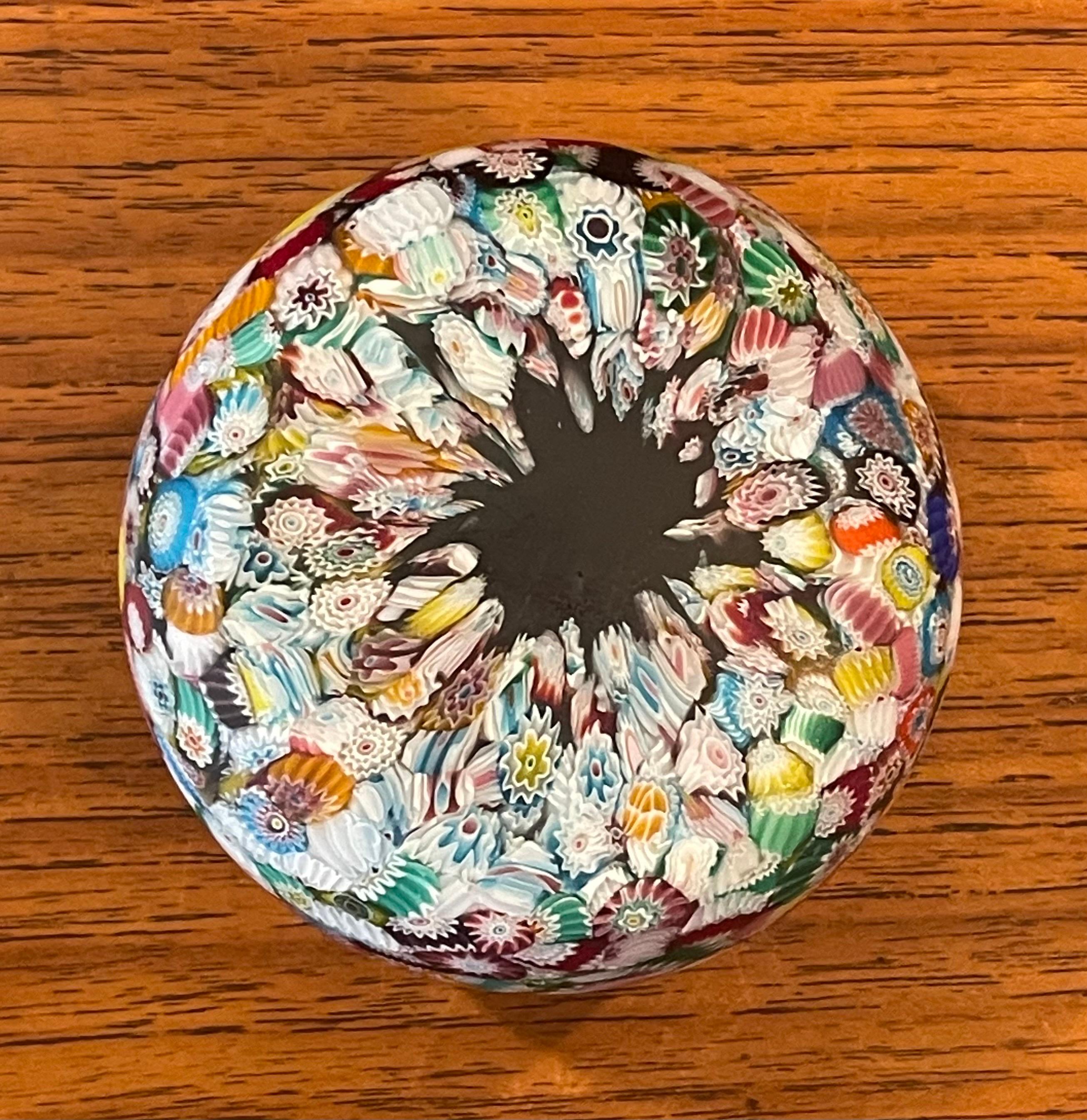 Italian Colorful Art Glass Paperweight by Millefiori of Italy For Sale