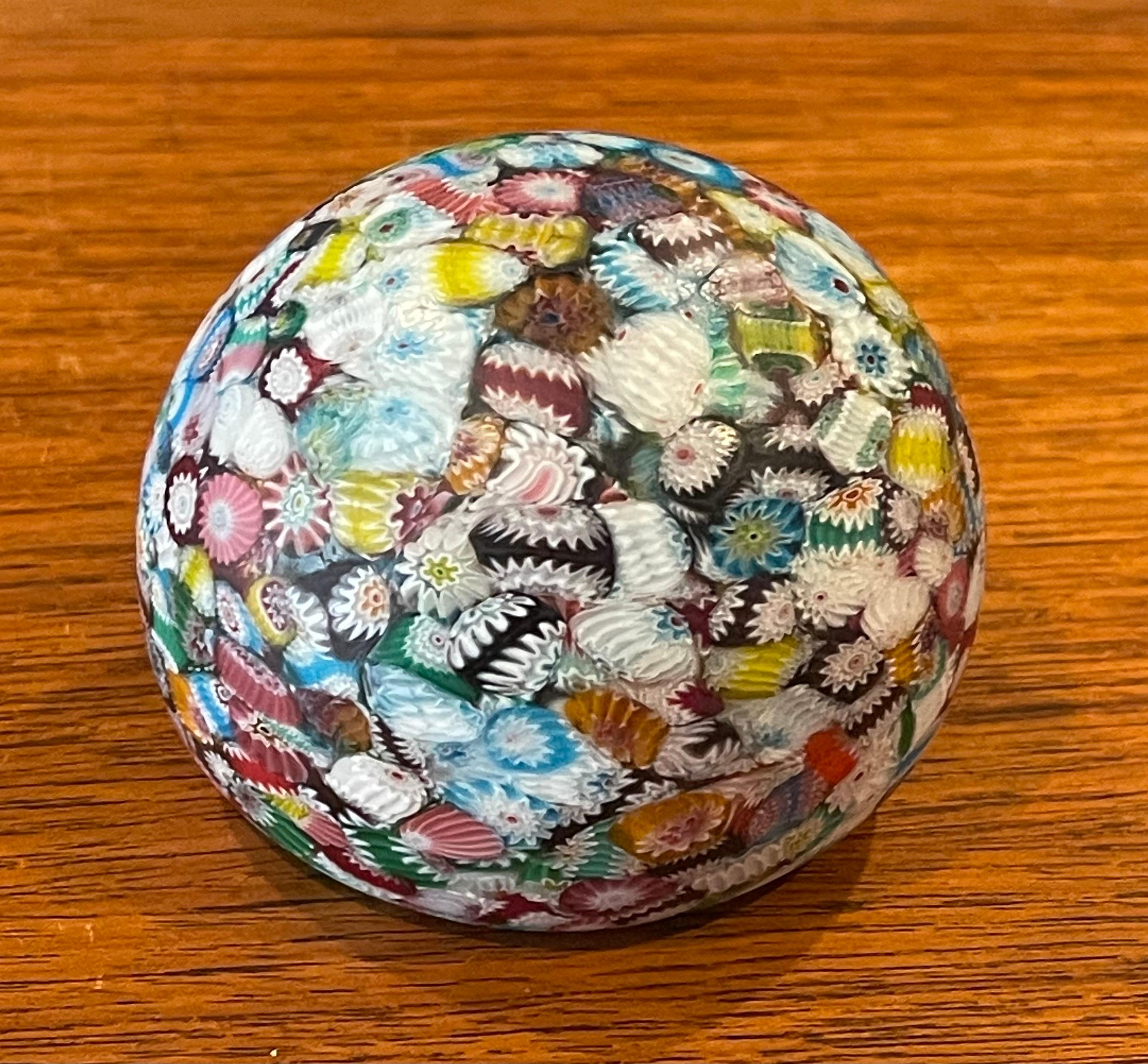 Colorful Art Glass Paperweight by Millefiori of Italy In Good Condition For Sale In San Diego, CA
