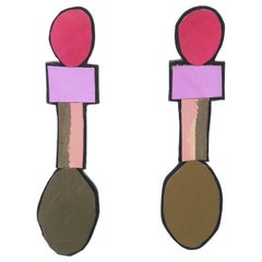 Colorful Artisan Leather Drop Post Earrings