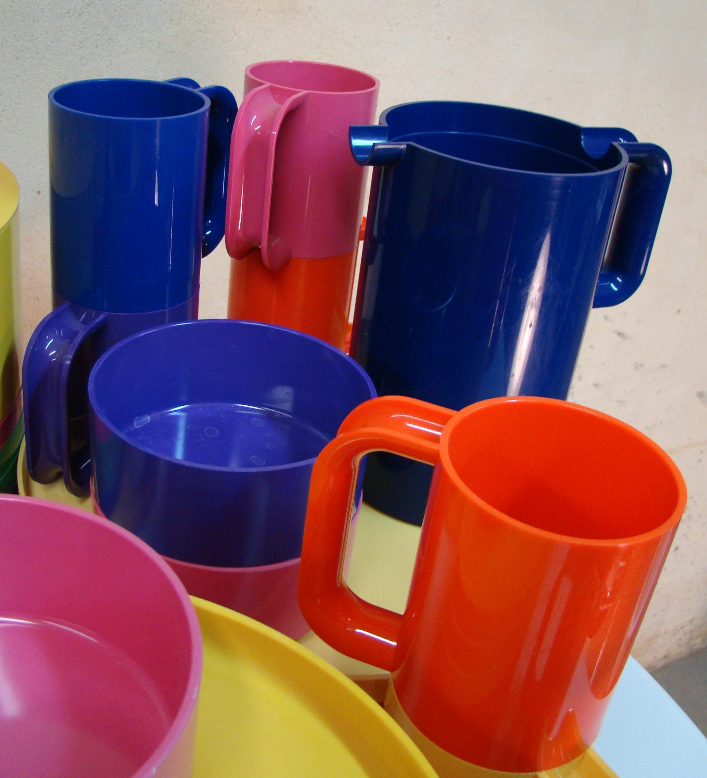 Colorful Assortment of Dinnerware by Massimo Vignelli for Heller Design In Good Condition In Denver, CO