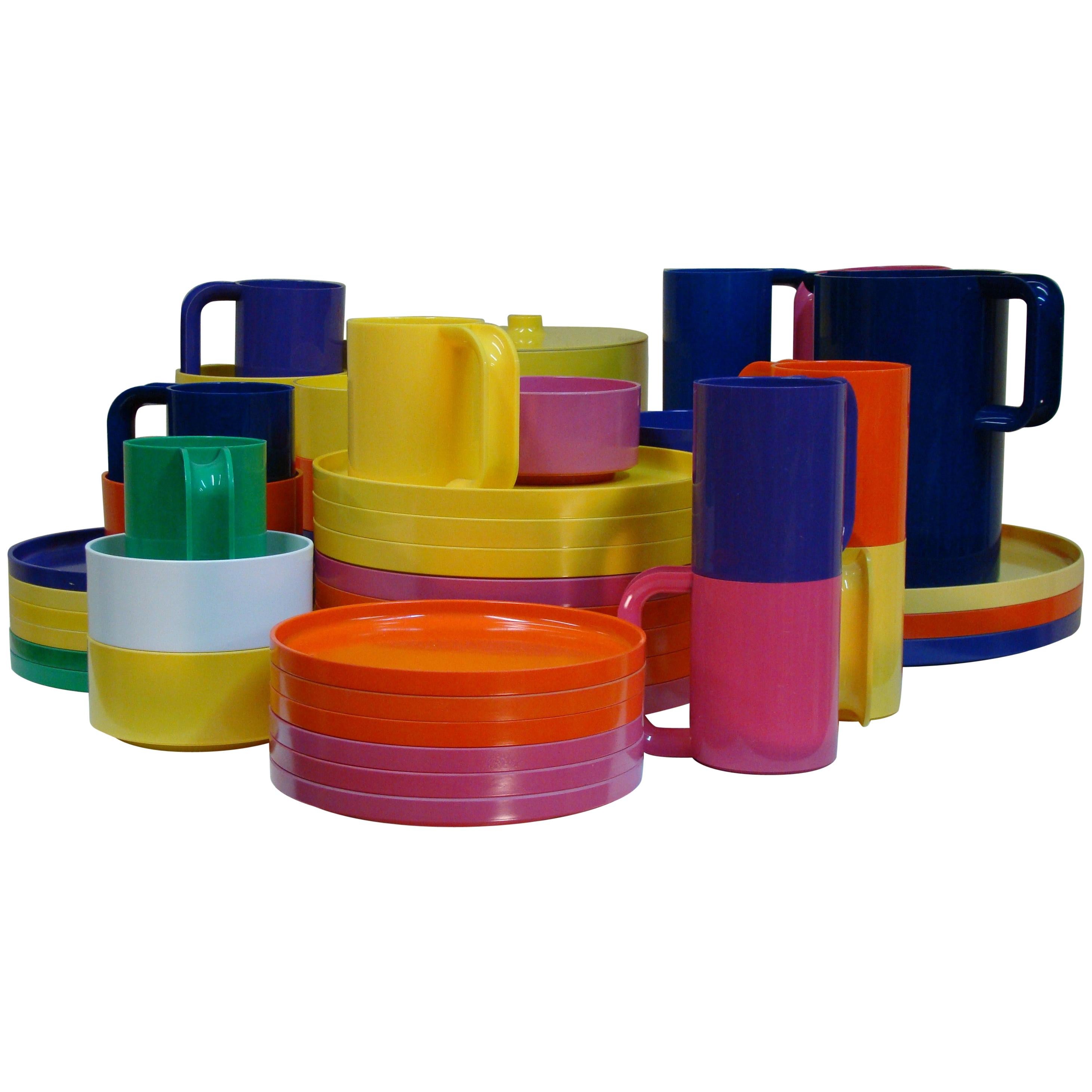 Colorful Assortment of Dinnerware by Massimo Vignelli for Heller Design