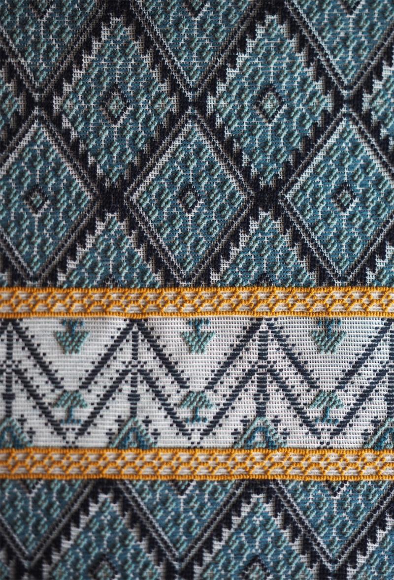 The Heritage Collection is an ongoing research project into classic designs and patterns in Sardinian weaving history. Adapting these designs to today's production capabilities and color schemes, the collection reintroduces traditional, historical