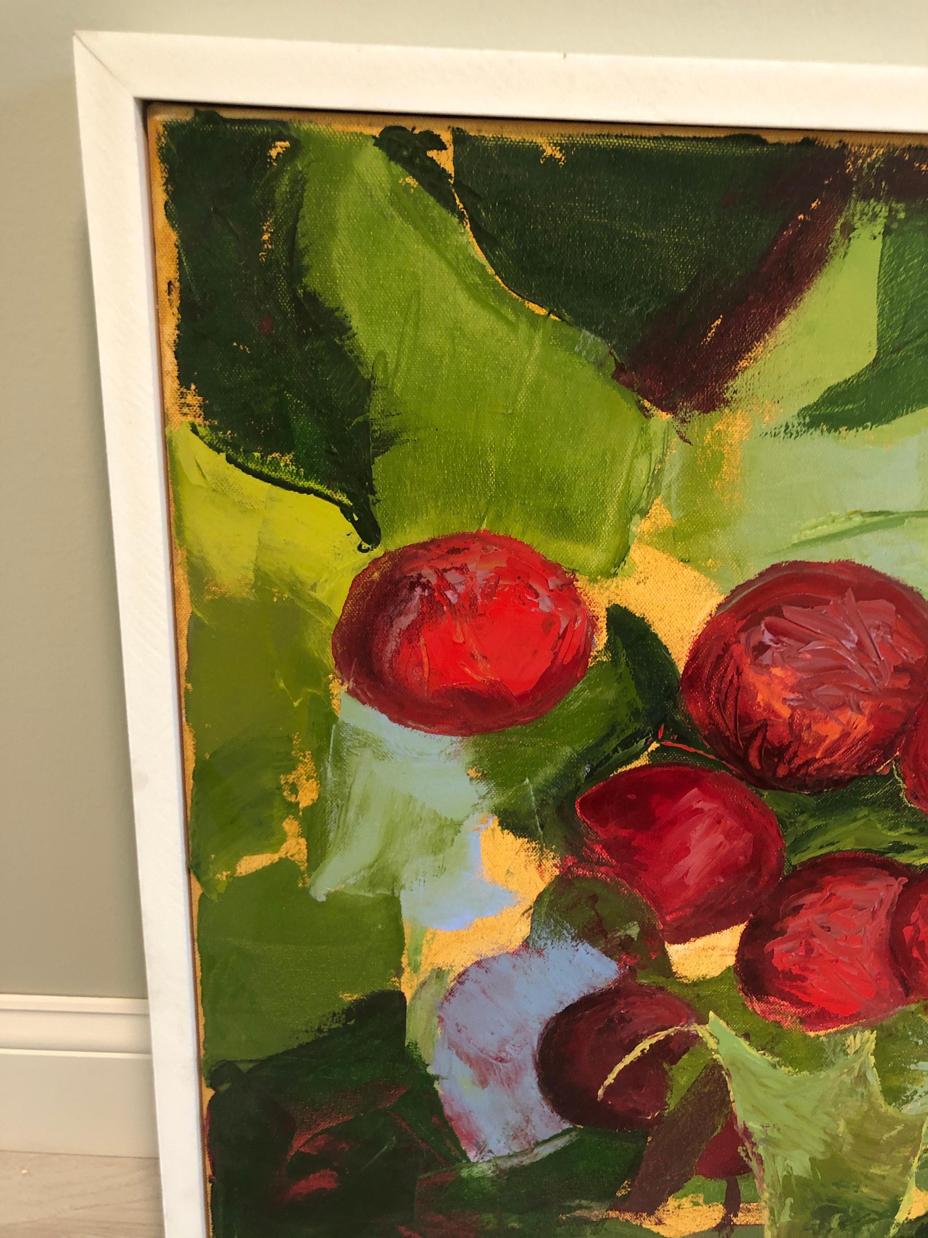 Contemporary Colorful Still Life on Canvas of Berries by Beverly Ward For Sale