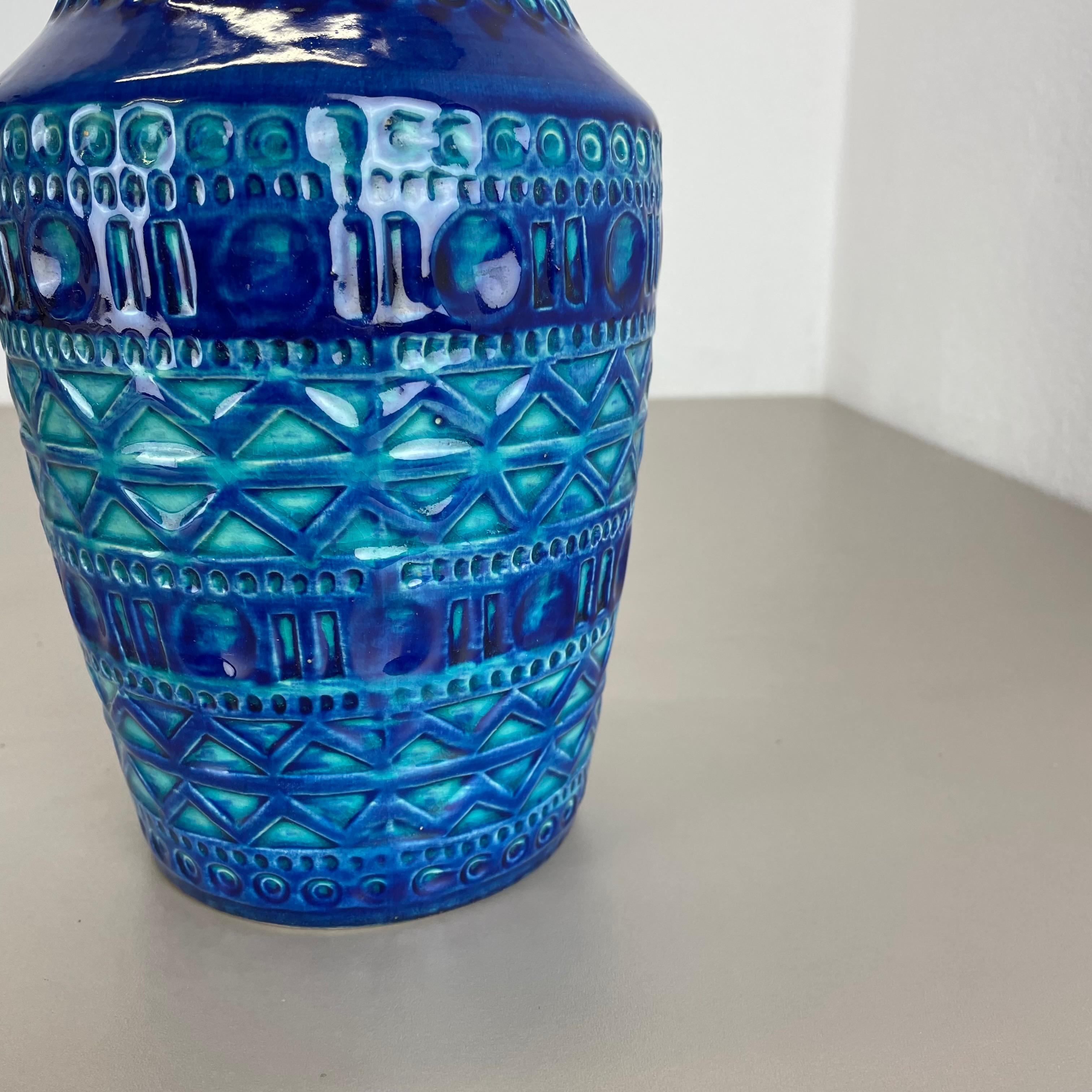XX secolo Vaso colorato in ceramica lavica grassa stile Bitossi di Bay Ceramics, Germania, anni '70 in vendita