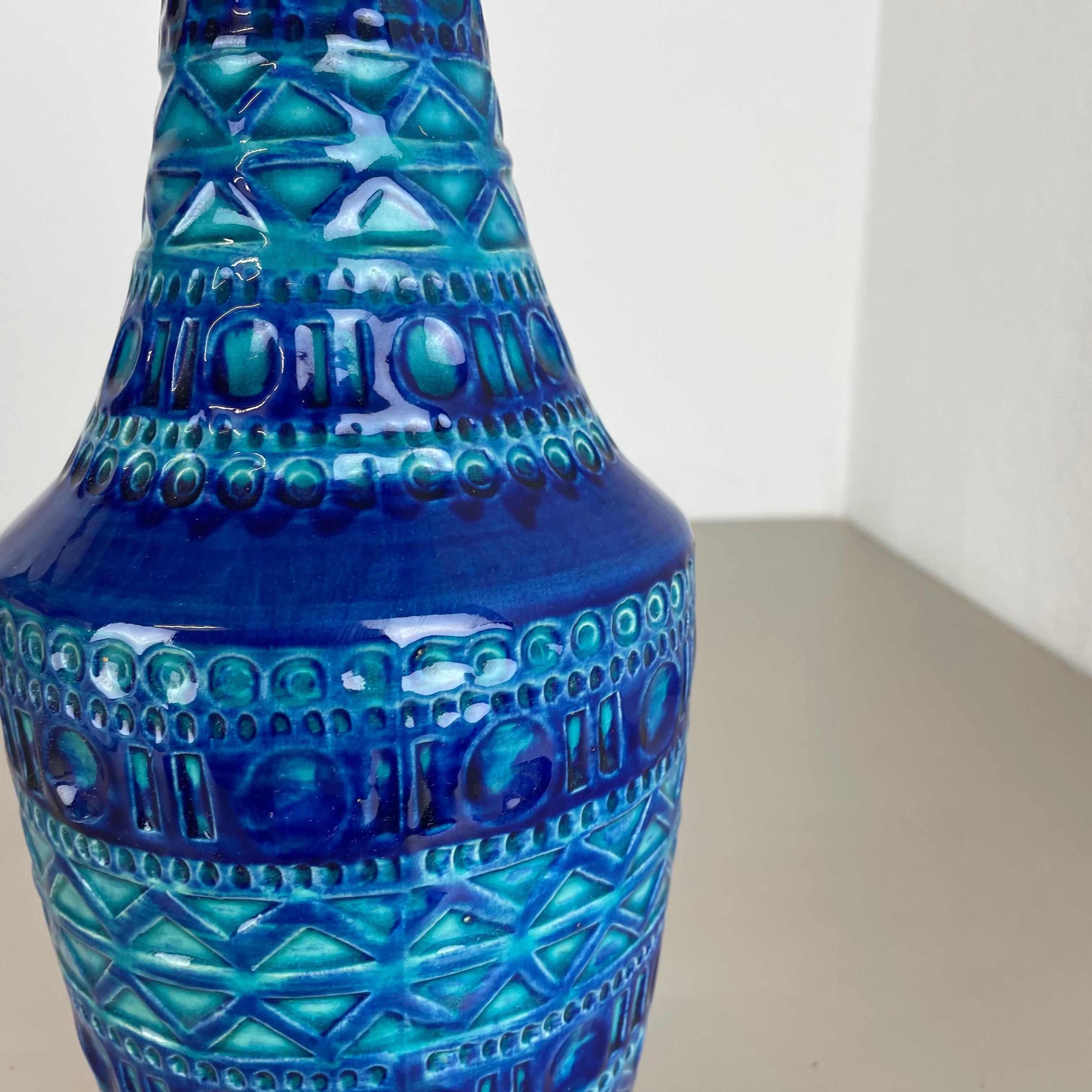 Colorful Bitossi Style Fat Lava Pottery Vase by Bay Ceramics, Germany, 1970s For Sale 2