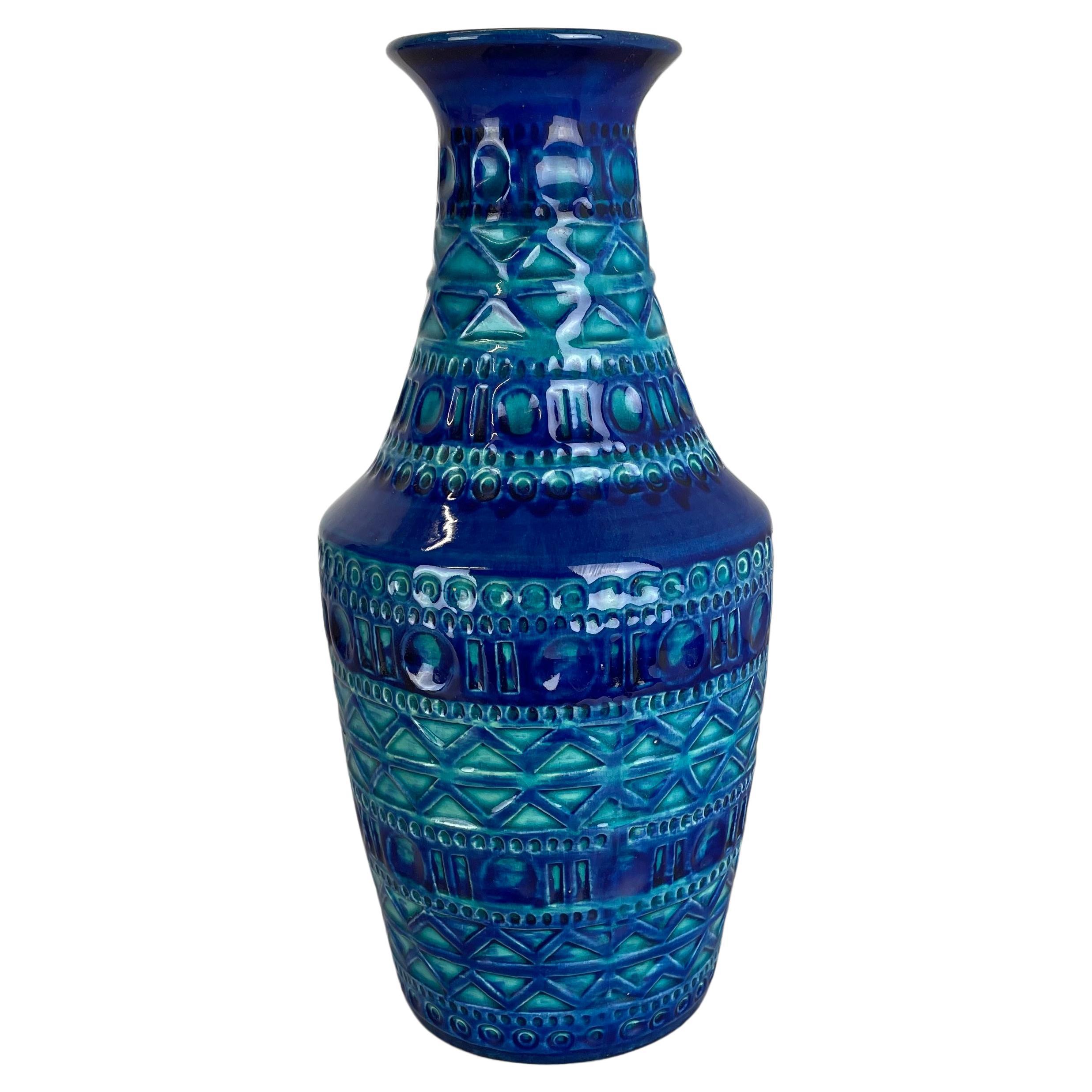 Colorful Bitossi Style Fat Lava Pottery Vase by Bay Ceramics, Germany, 1970s