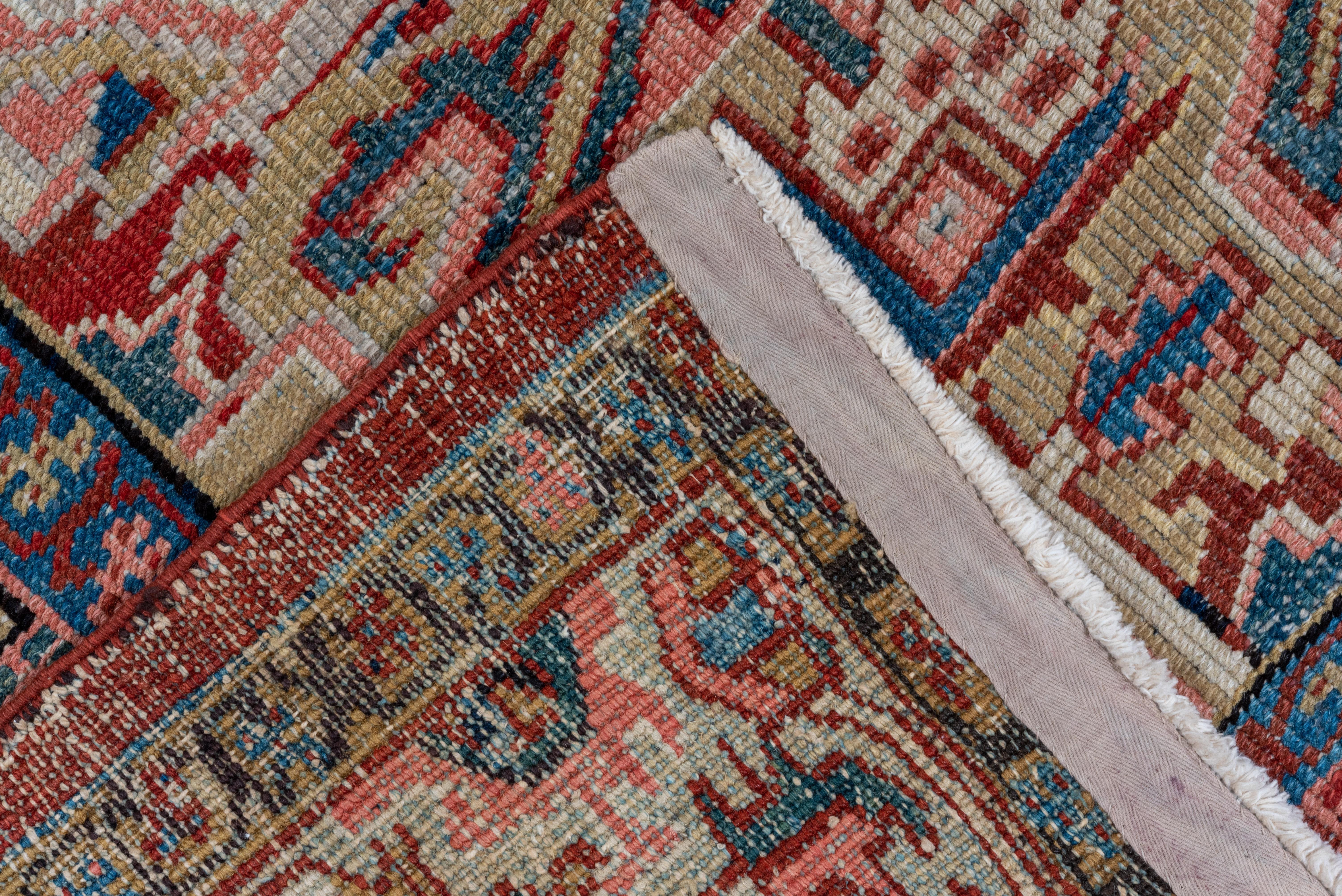 Wool Colorful & Bright Antique Persian Heriz Carpet, circa 1920s For Sale