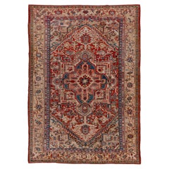 Colorful & Bright Antique Persian Heriz Carpet, circa 1920s
