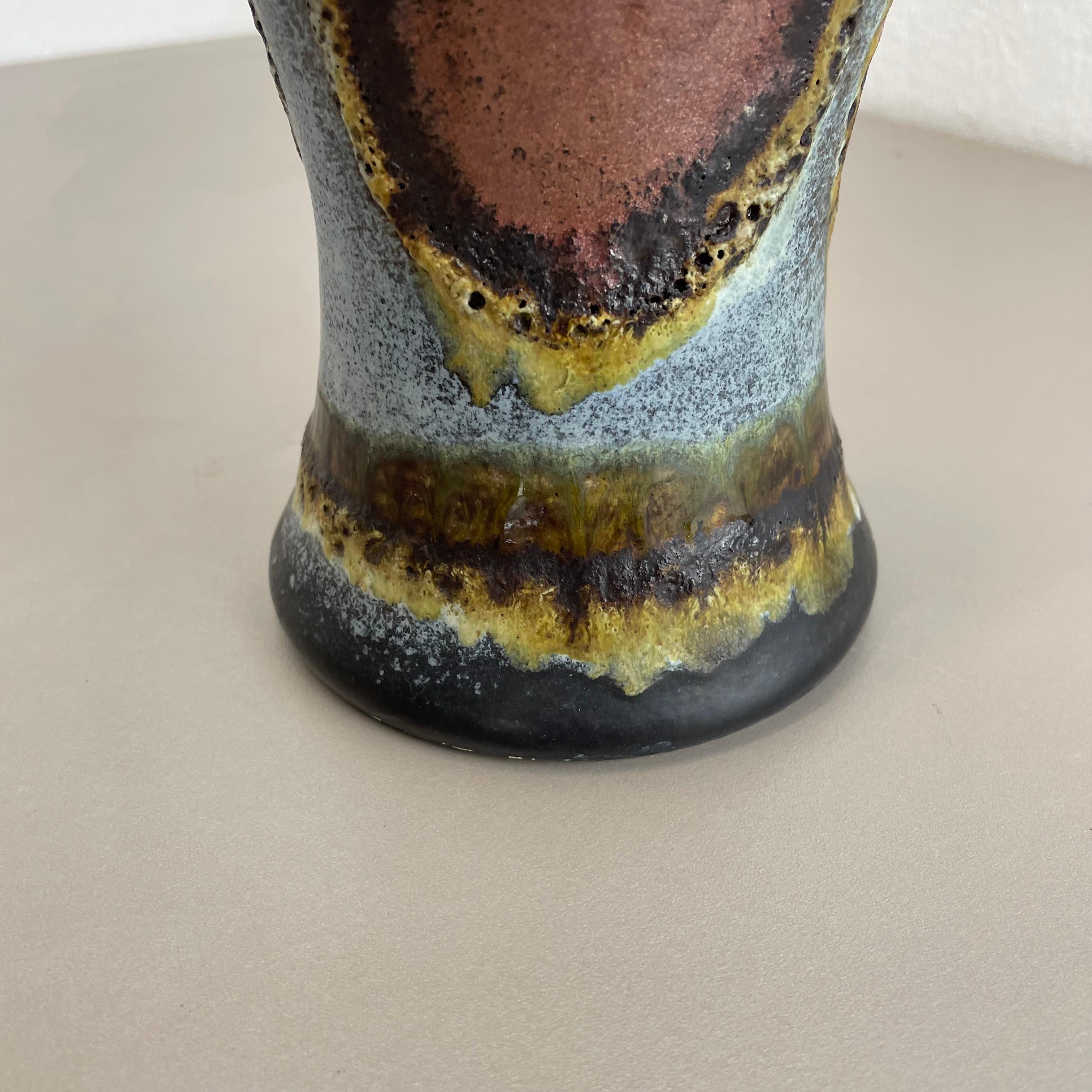 bunte Brutalist Fat Lava Keramik Vase von Dümler und Breiden Deutschland, 1970er im Angebot 8