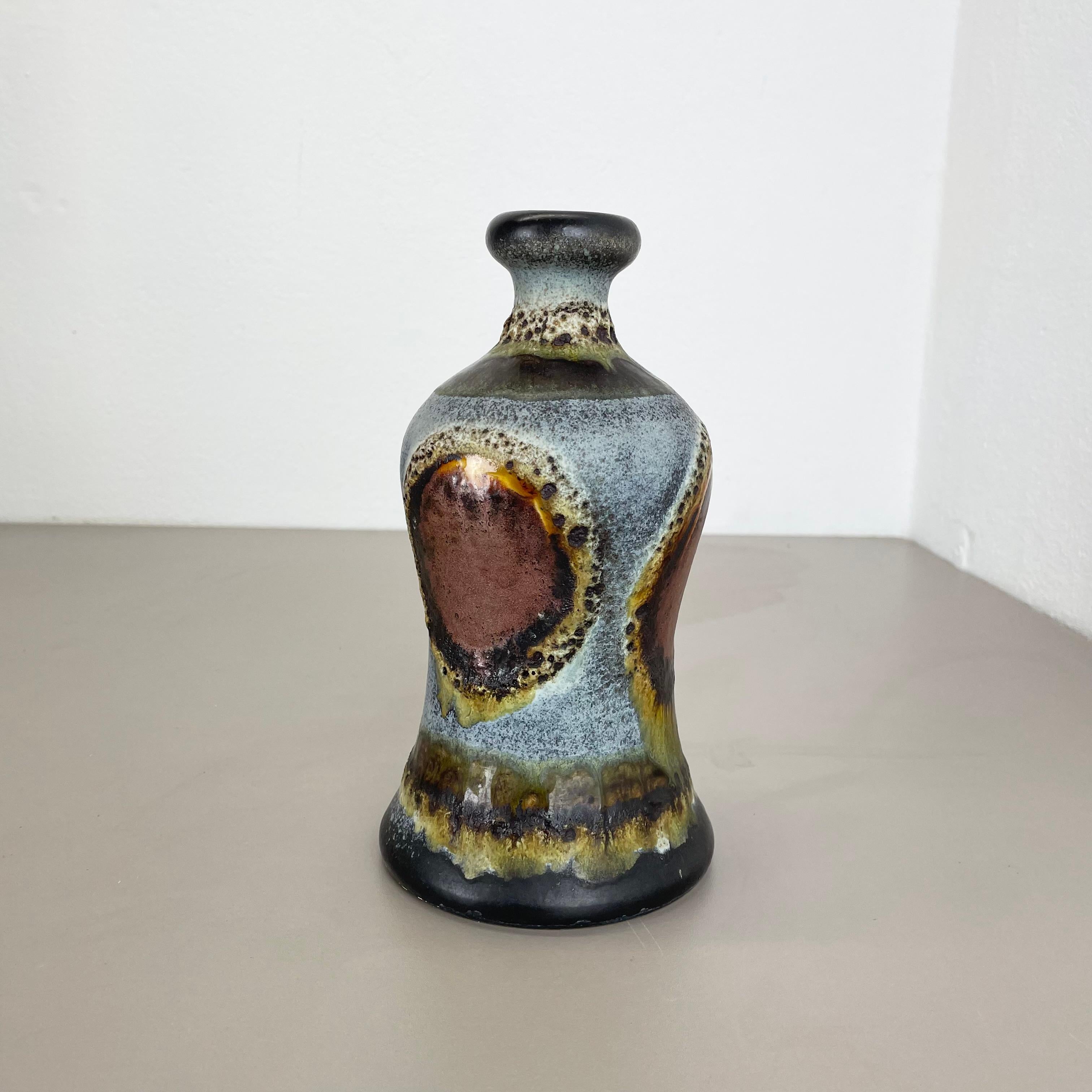 bunte Brutalist Fat Lava Keramik Vase von Dümler und Breiden Deutschland, 1970er im Angebot 1