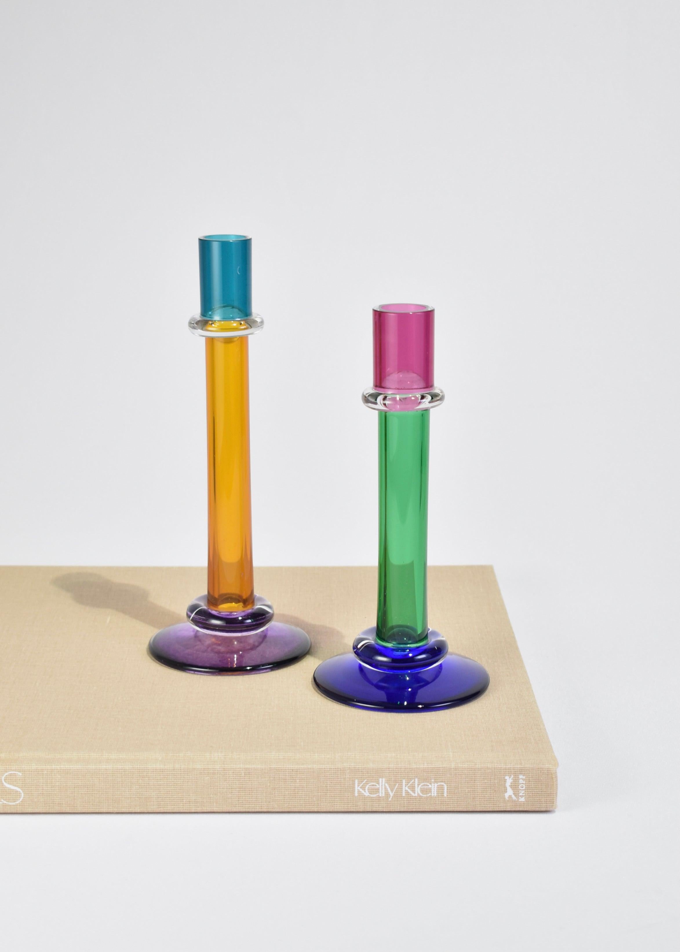 20th Century Colorful Candleholder Set