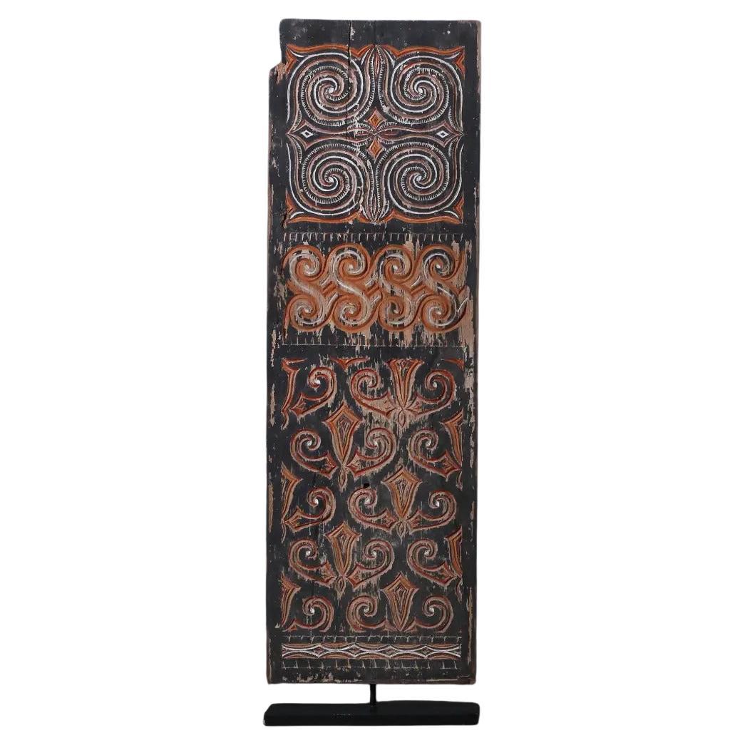 Colorful Carved Wooden Decorative Panel – Primitive Toraja Style, Large Size