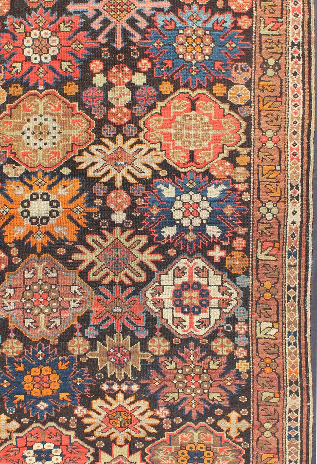 Kazak Antique Caucasian Rug with All-Over Multi-Colored in Large All Over Pattern For Sale